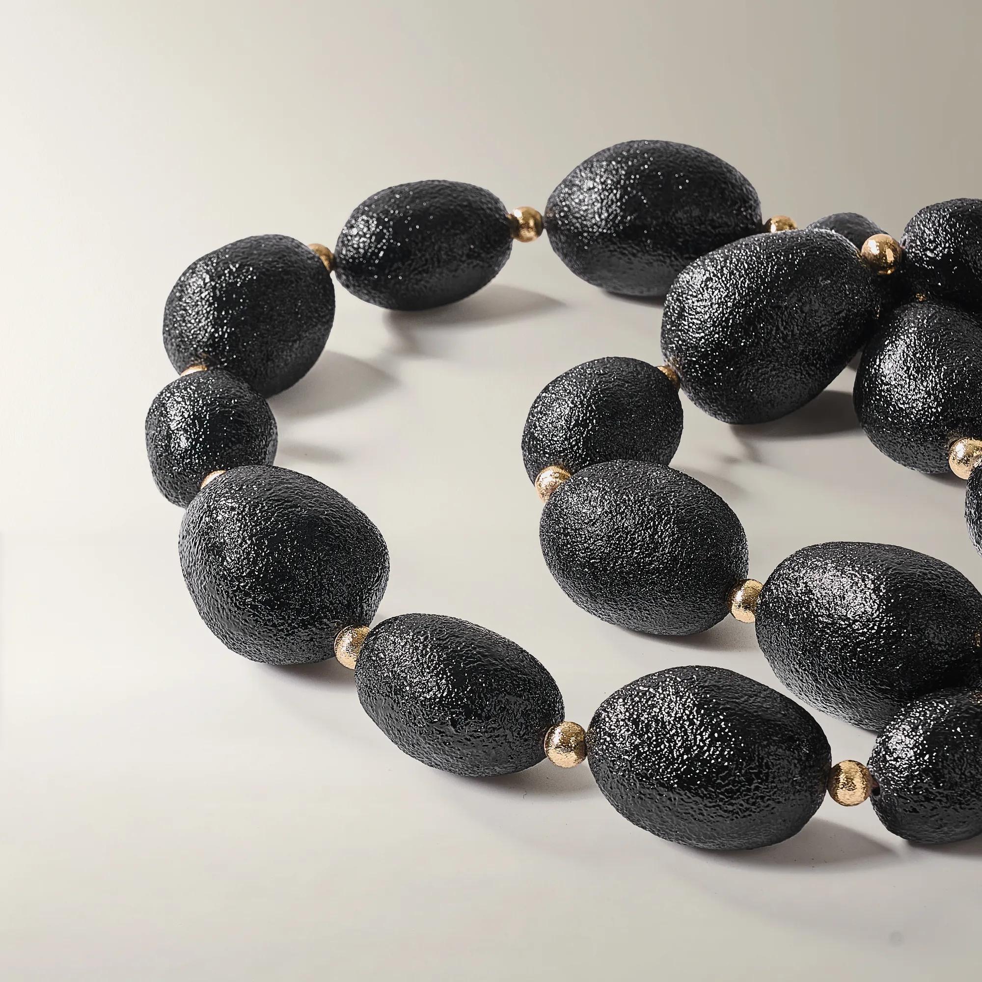 Decorative Beads - Black and Champagne
