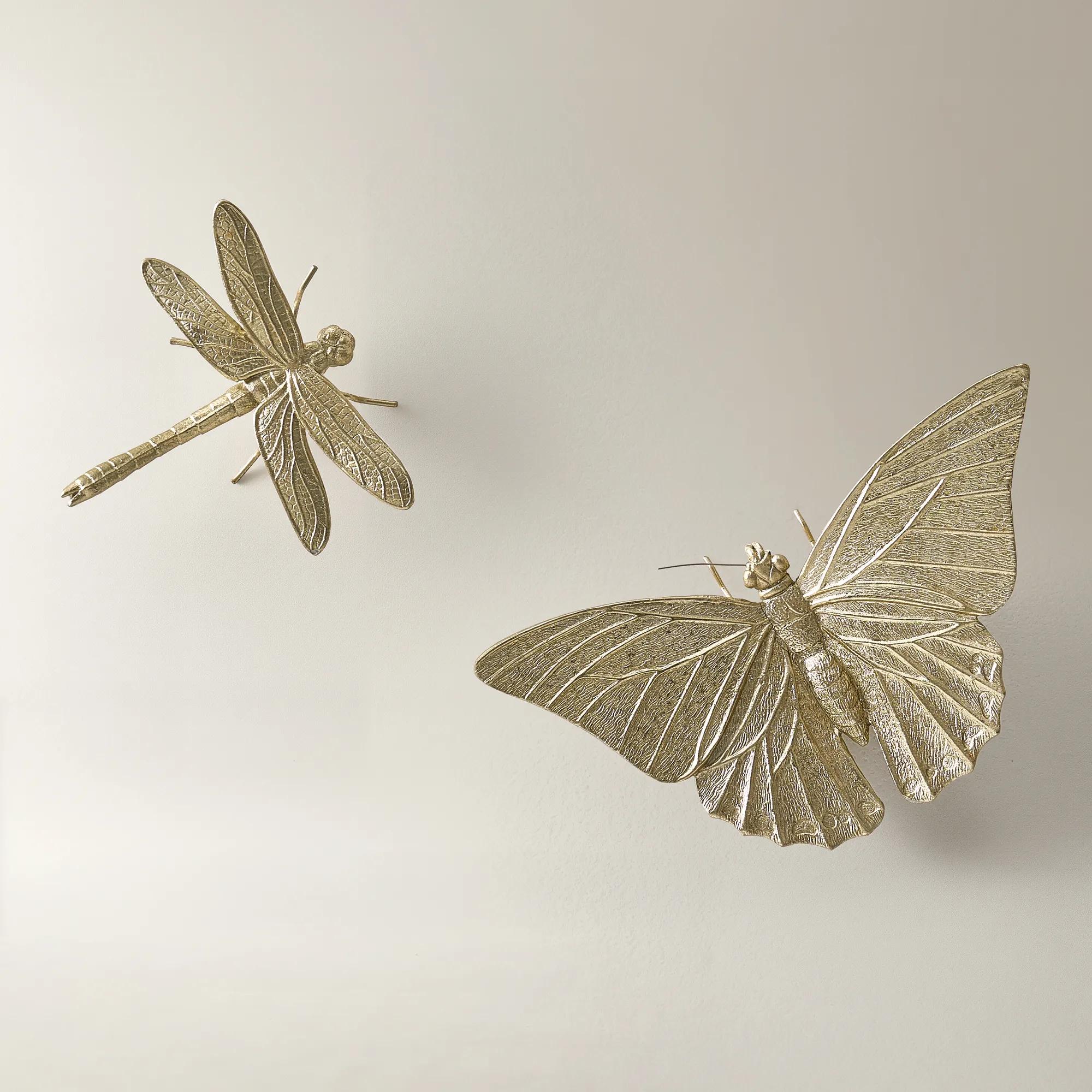Gilt Butterfly and Dragonfly Set