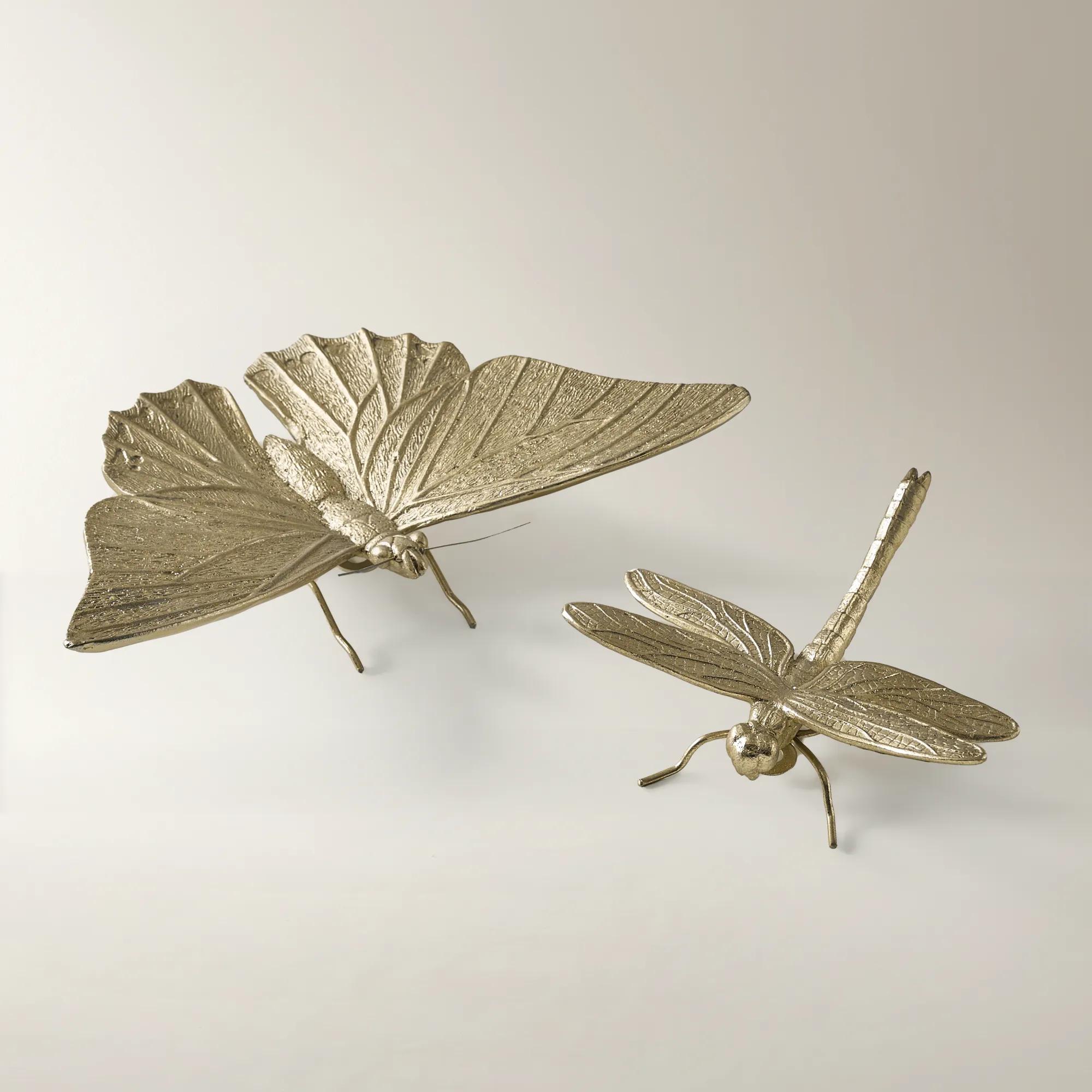Gilt Butterfly and Dragonfly Set