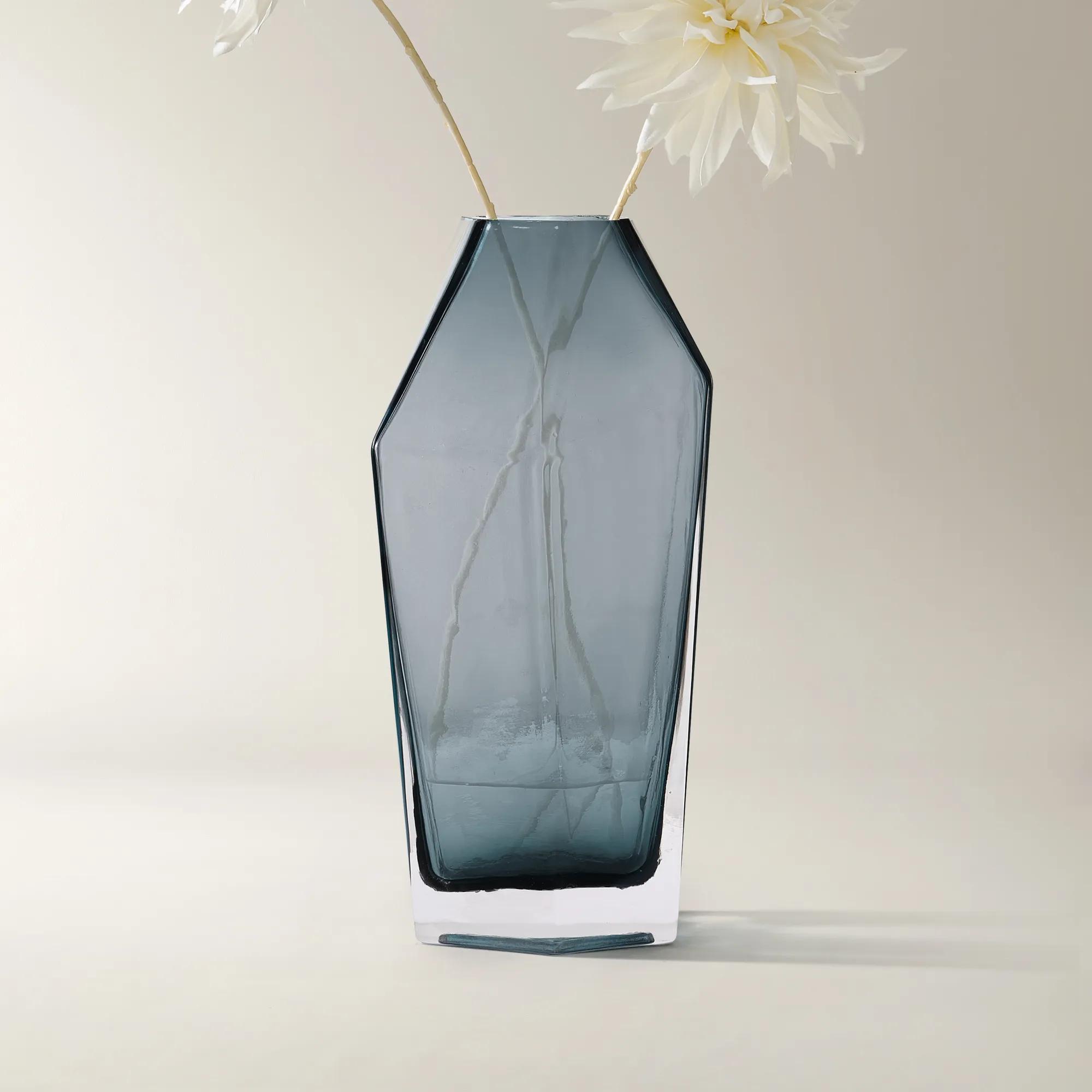Anora Glass Vase - Blue