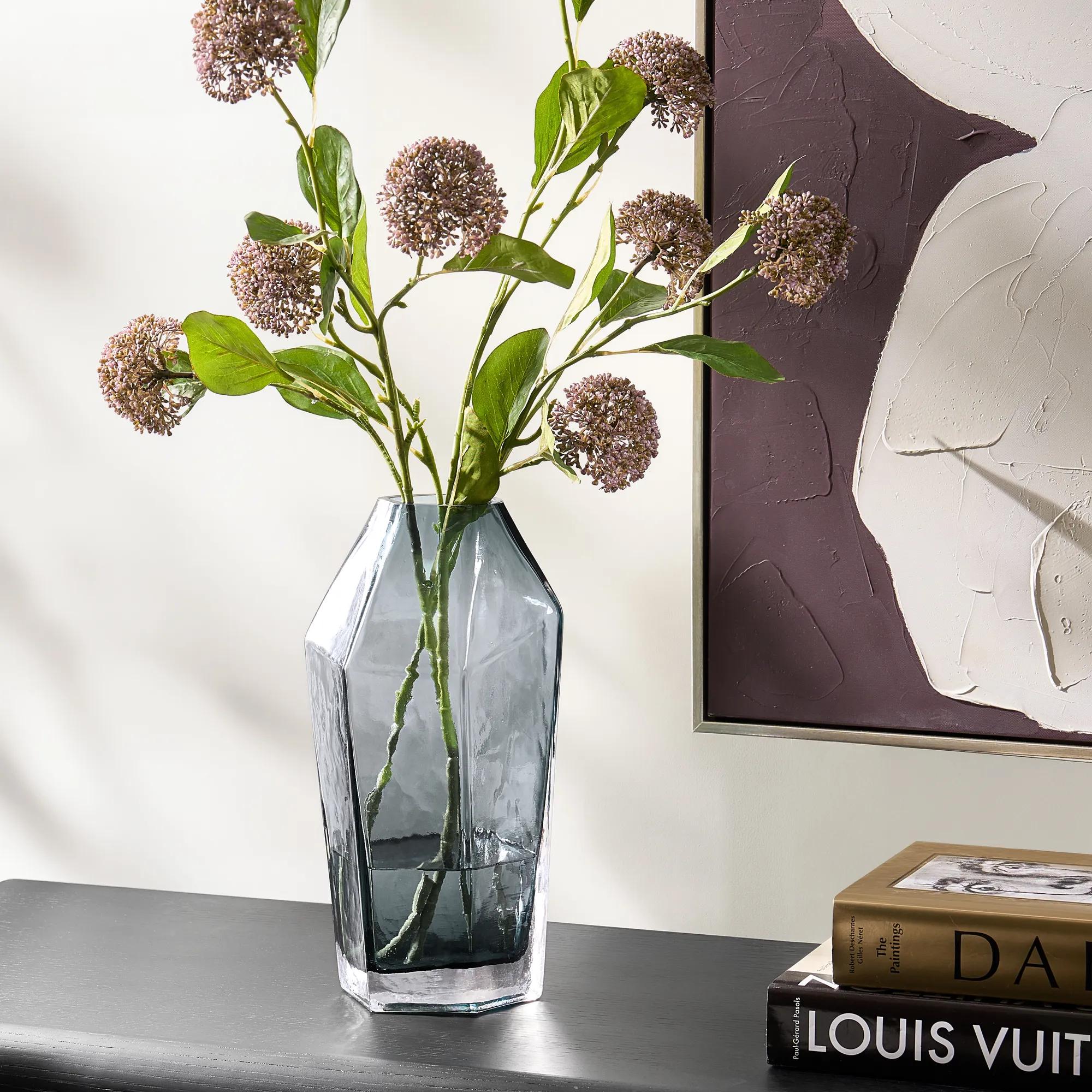 Anora Glass Vase - Blue
