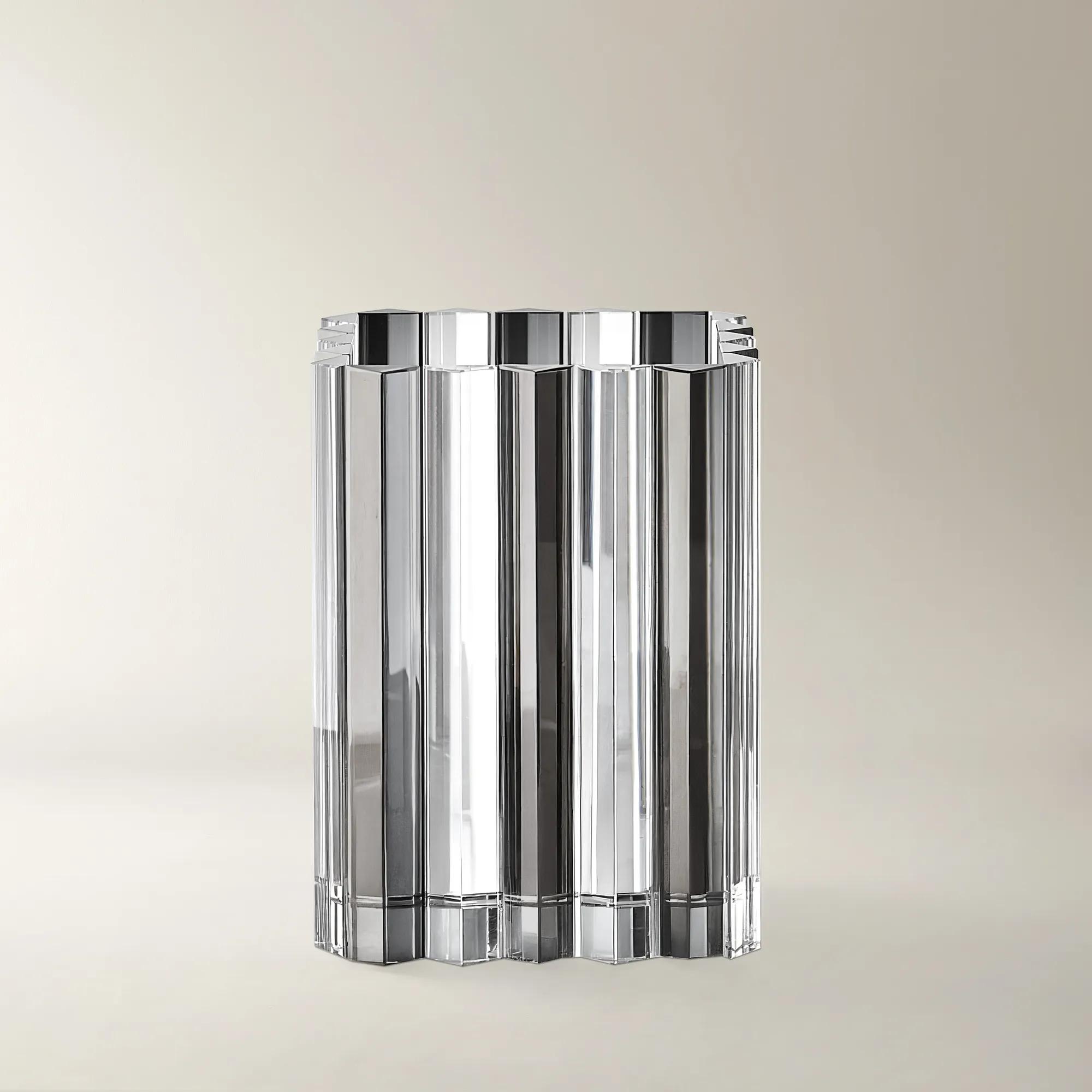 Bande Crystal Glass Candle Holder