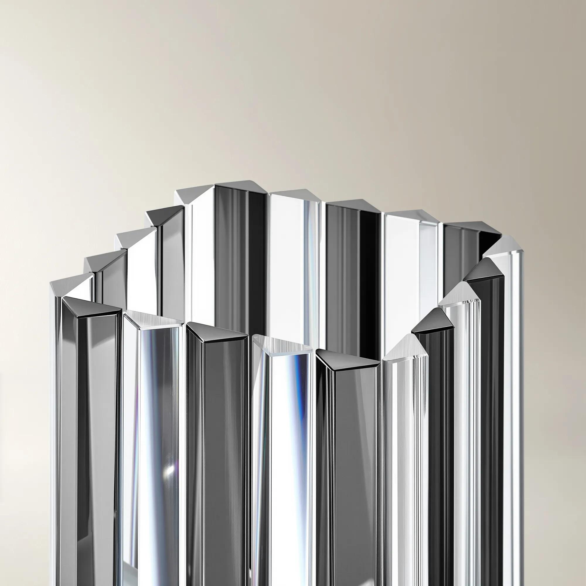 Bande Crystal Glass Candle Holder