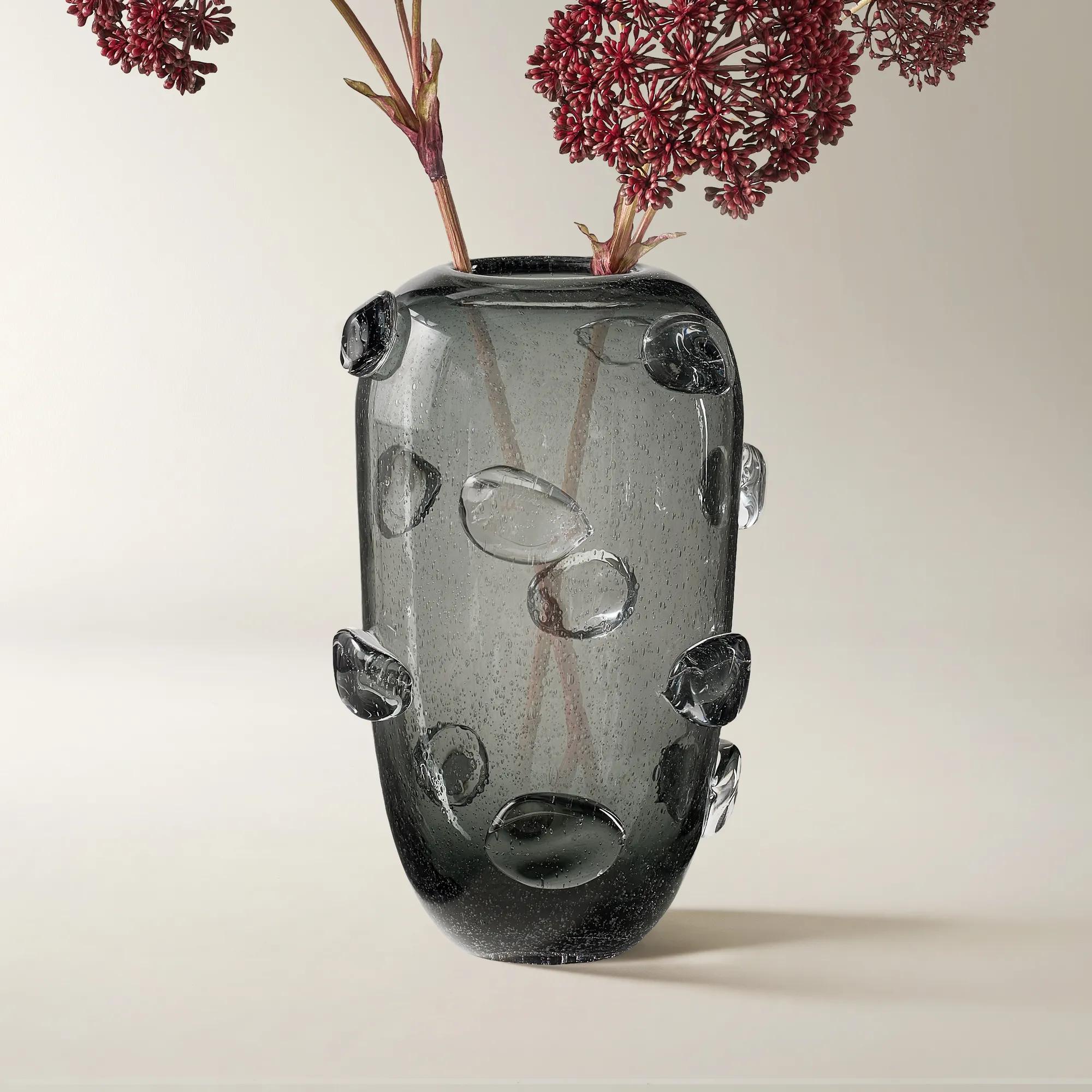 Surel Glass Vase - Graphite