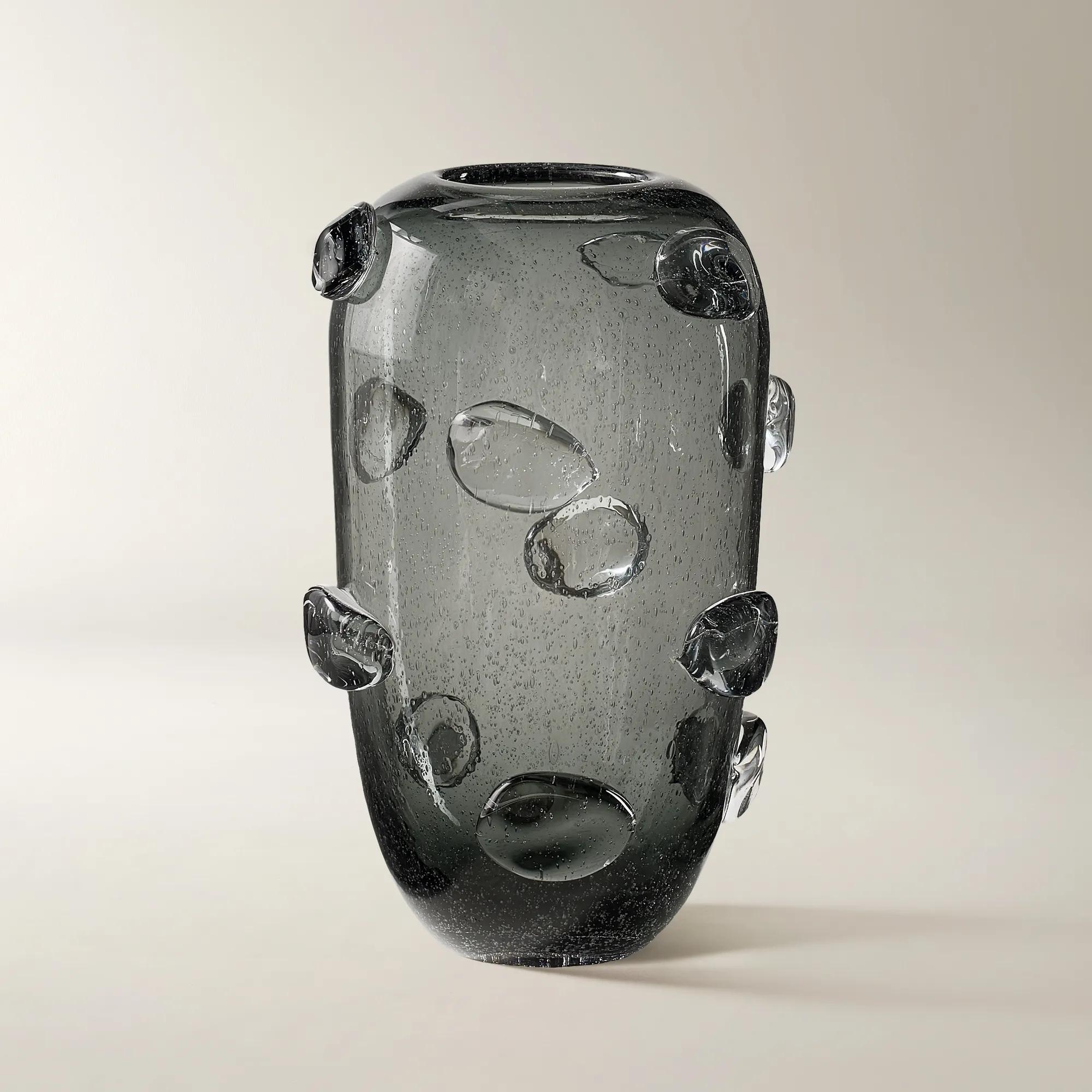 Surel Glass Vase - Graphite