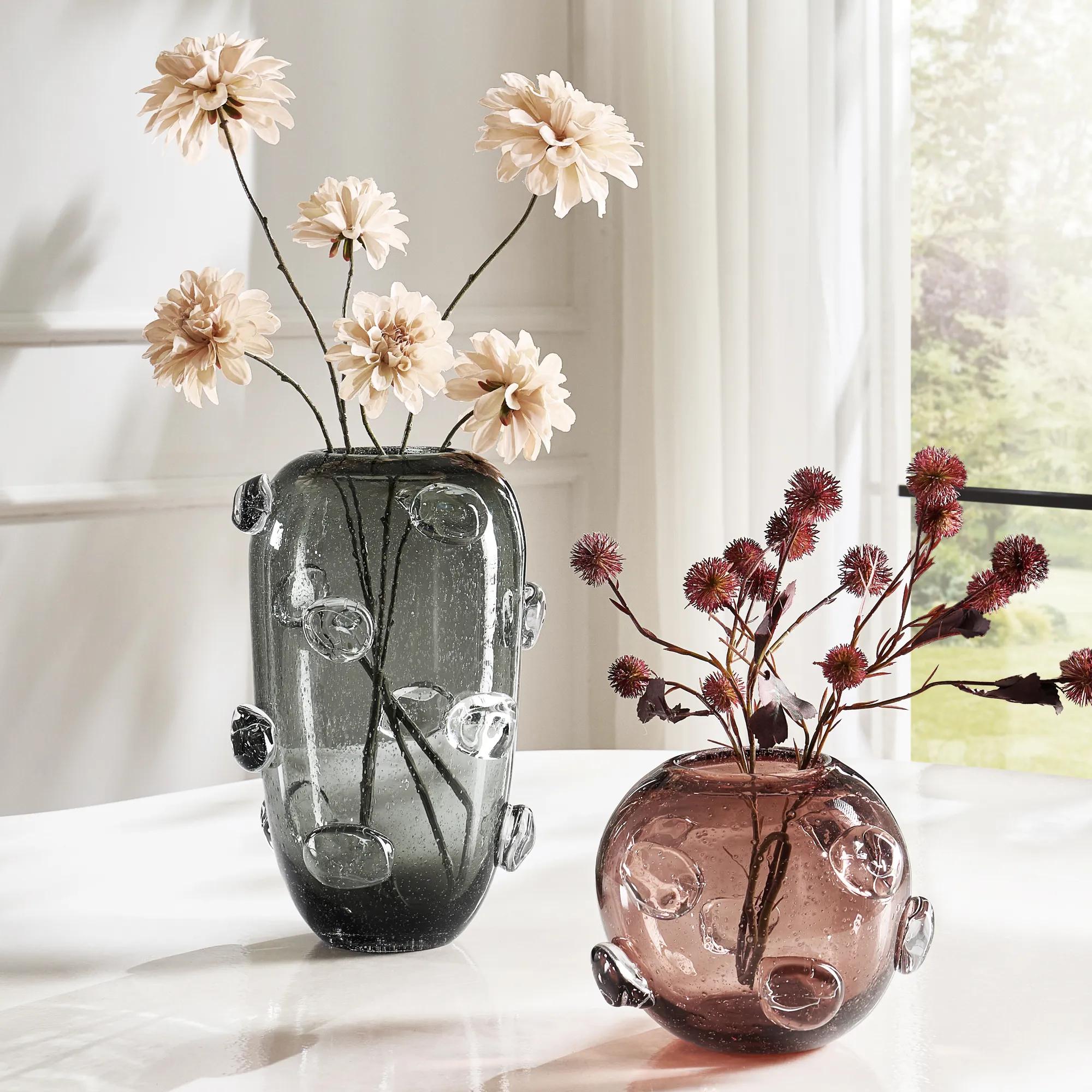Surel Glass Vase - Graphite