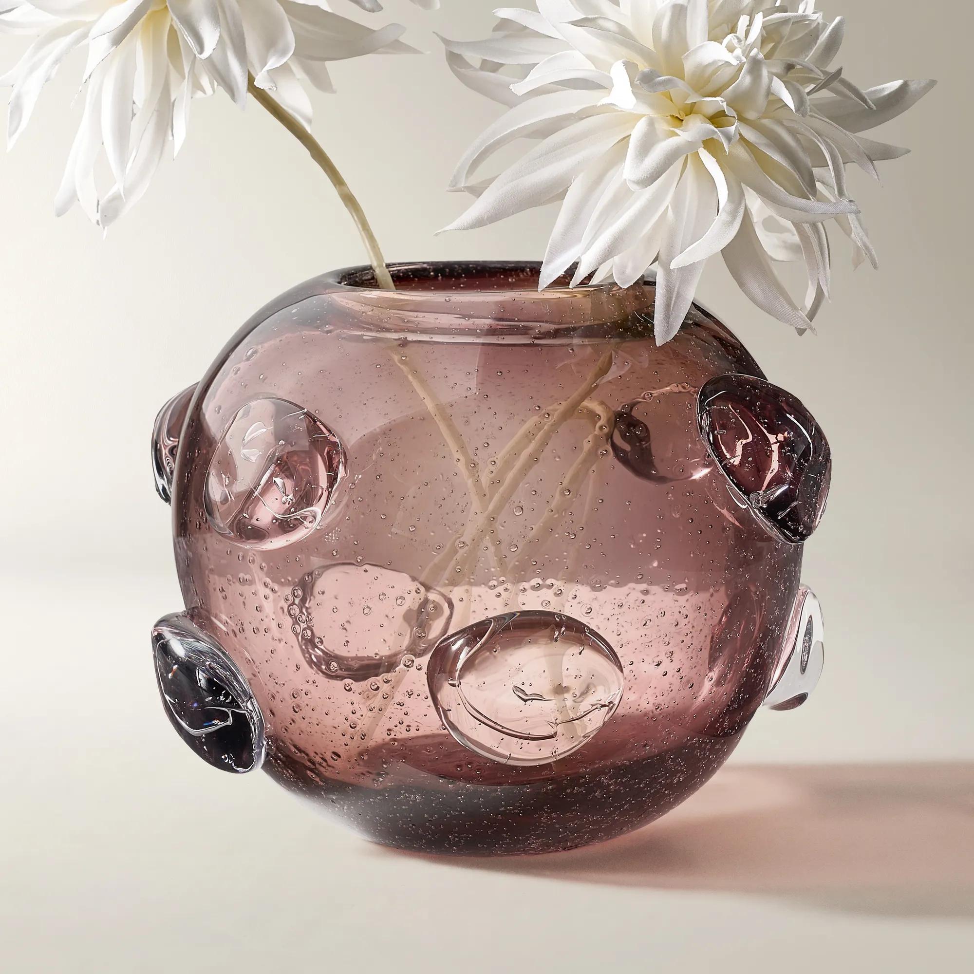 Surel Glass Vase - Antique Mauve