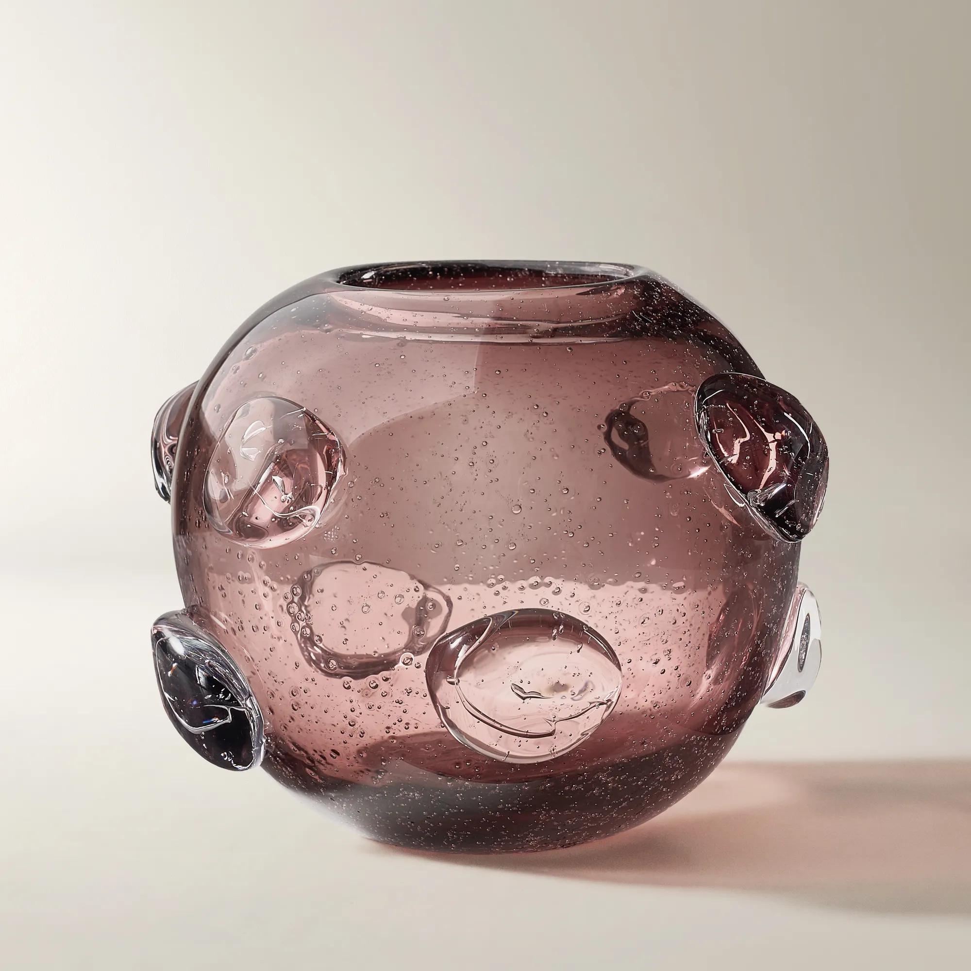 Surel Glass Vase - Antique Mauve