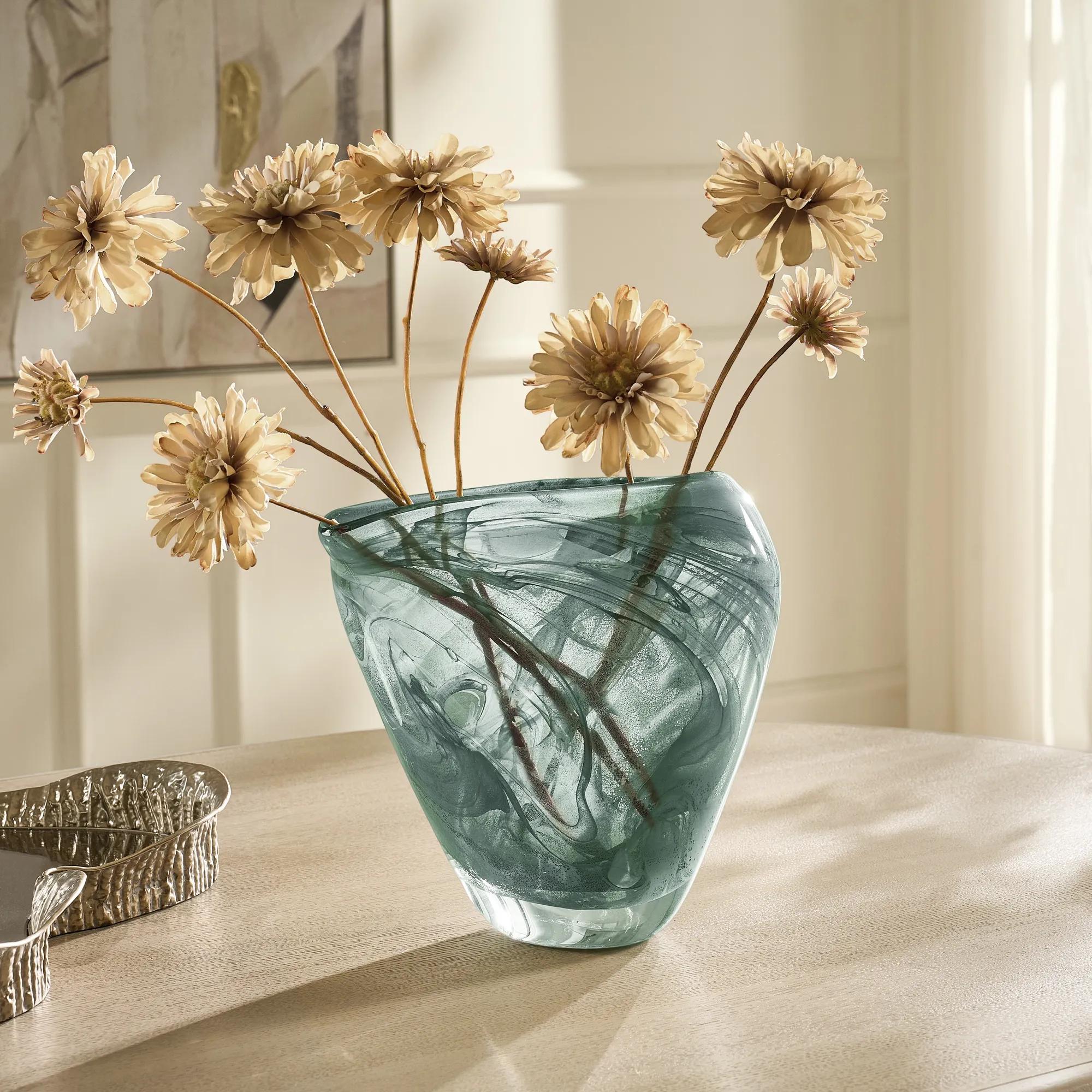 Flow Glass Vase - Sage Green