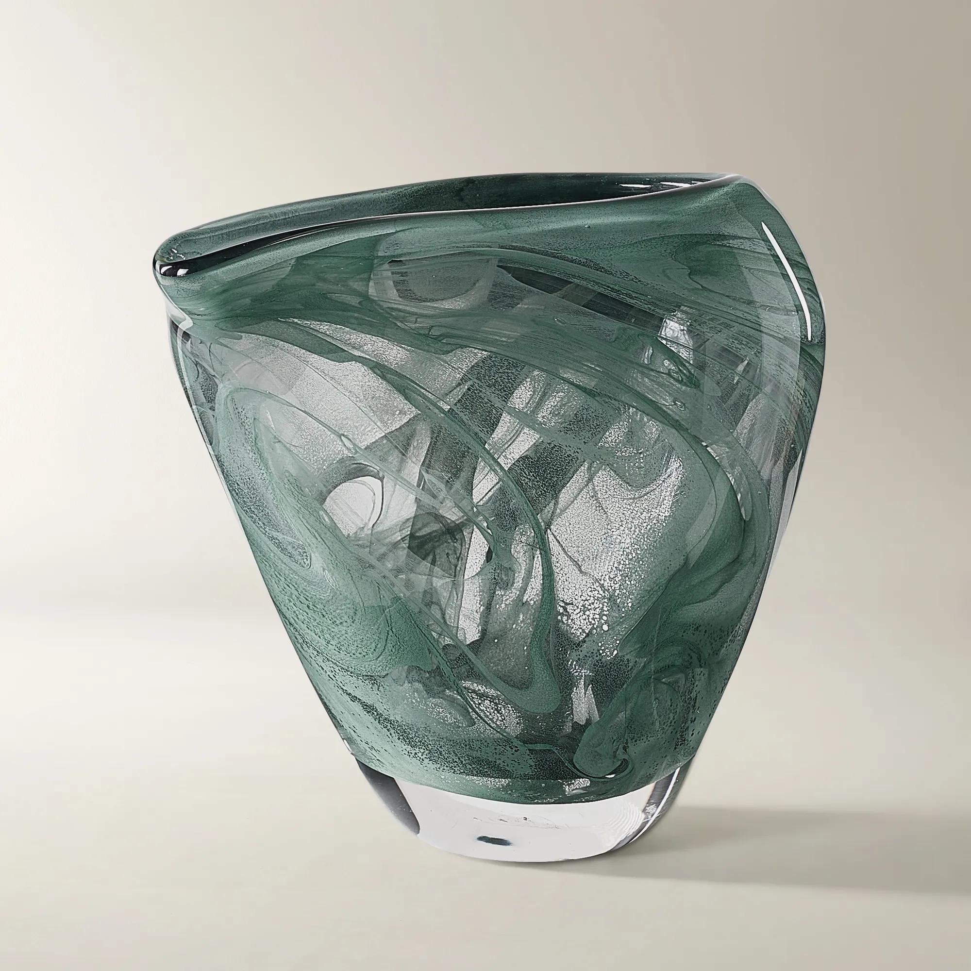 Flow Glass Vase - Sage Green
