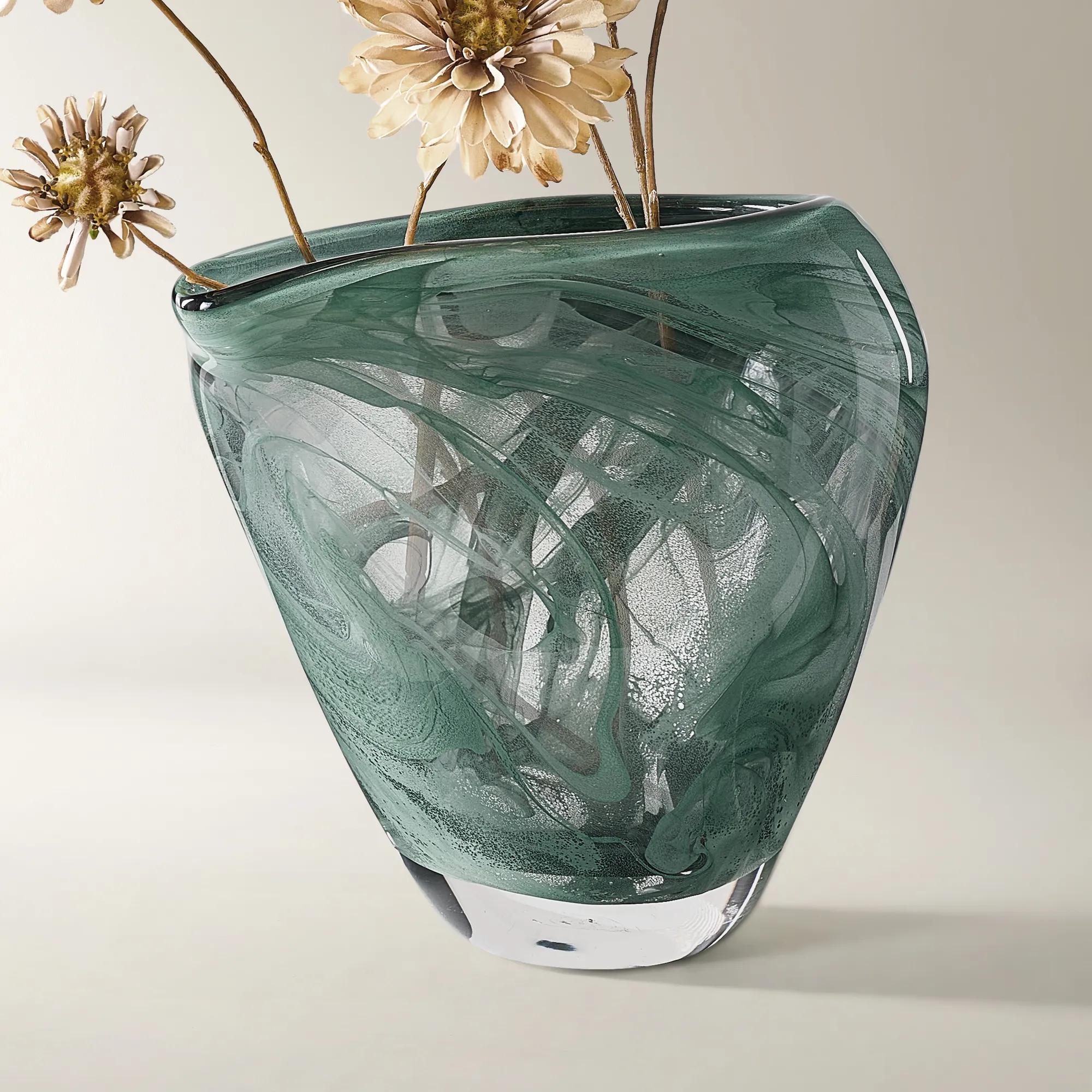 Flow Glass Vase - Sage Green