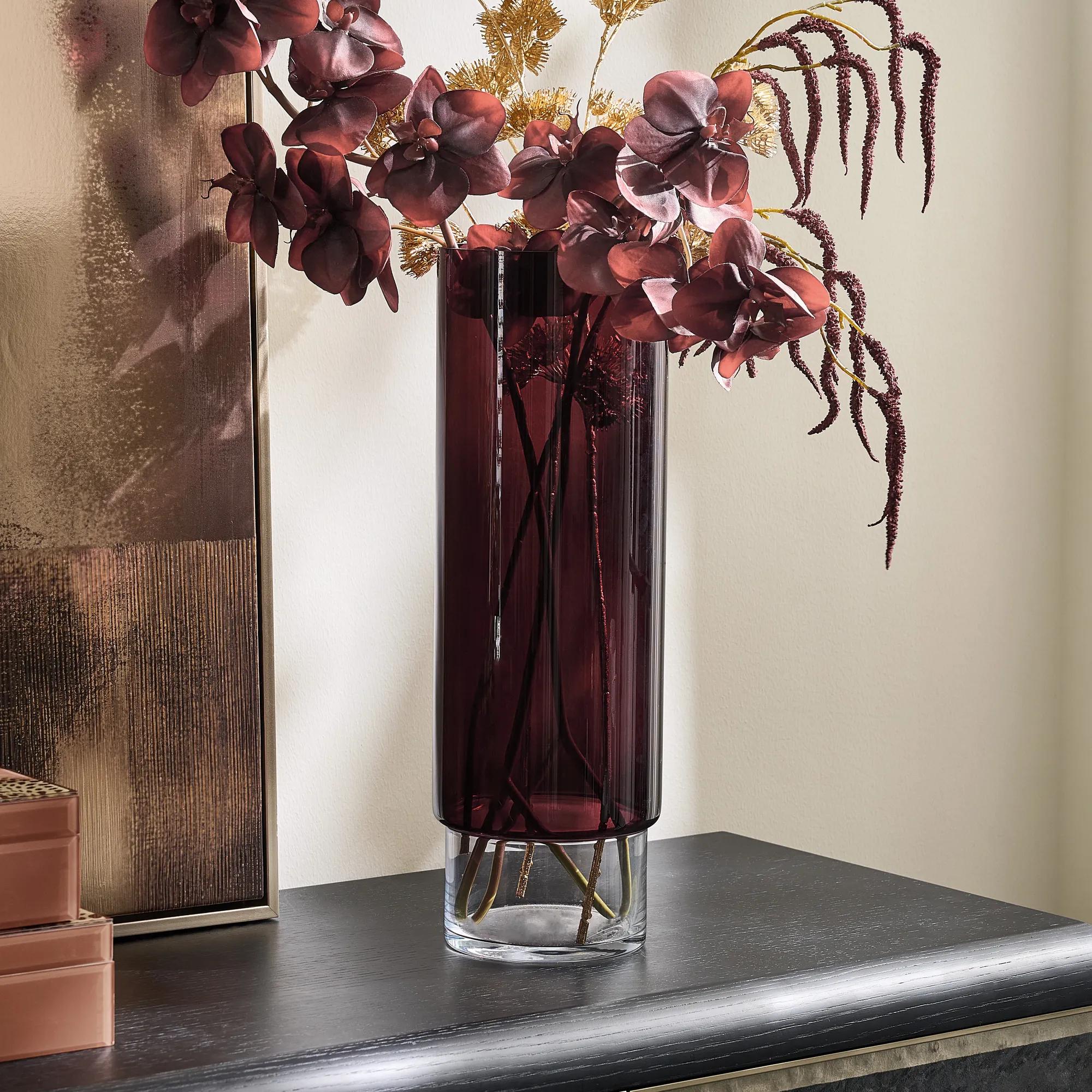 Bennet Glass Vase - Burgundy