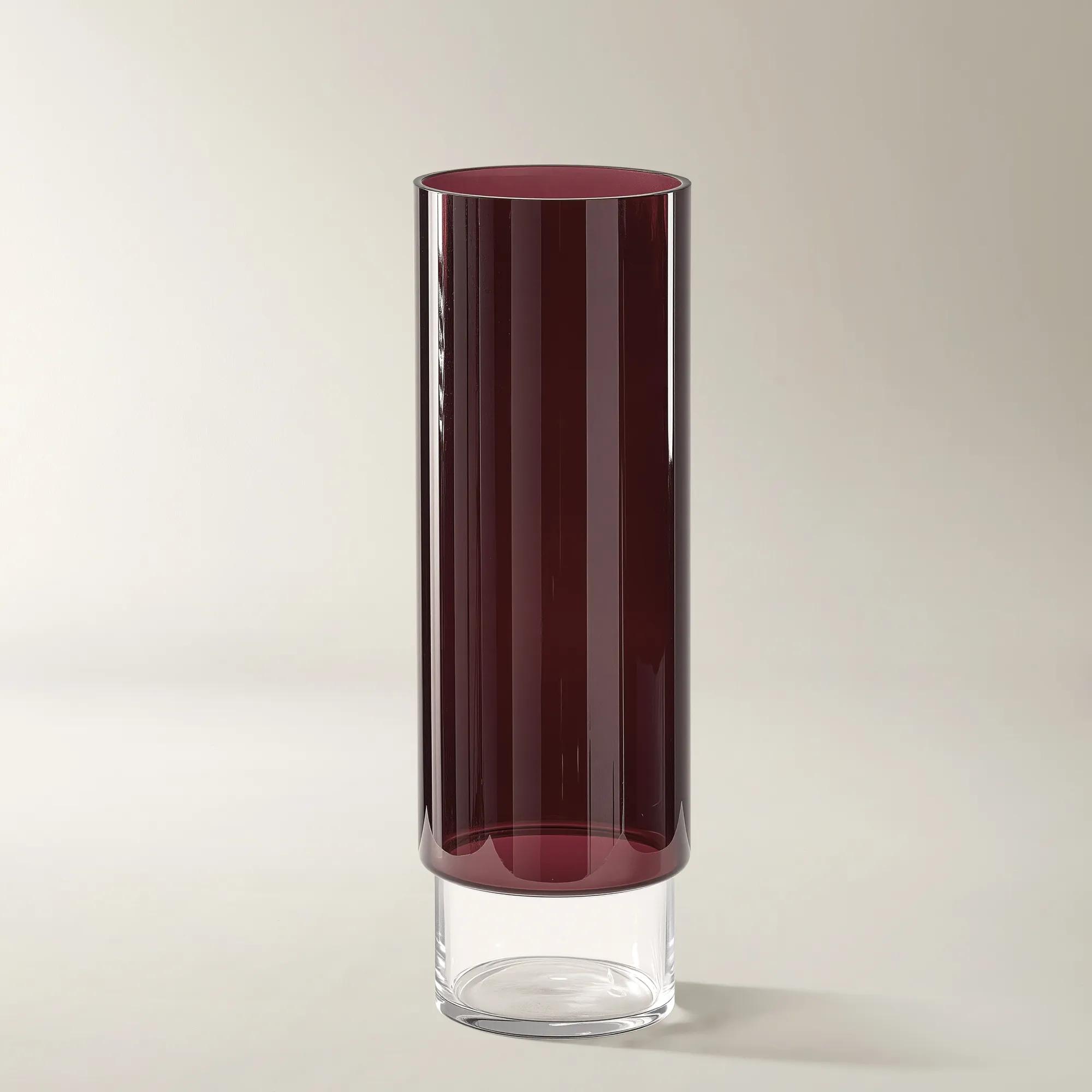 Bennet Glass Vase - Burgundy