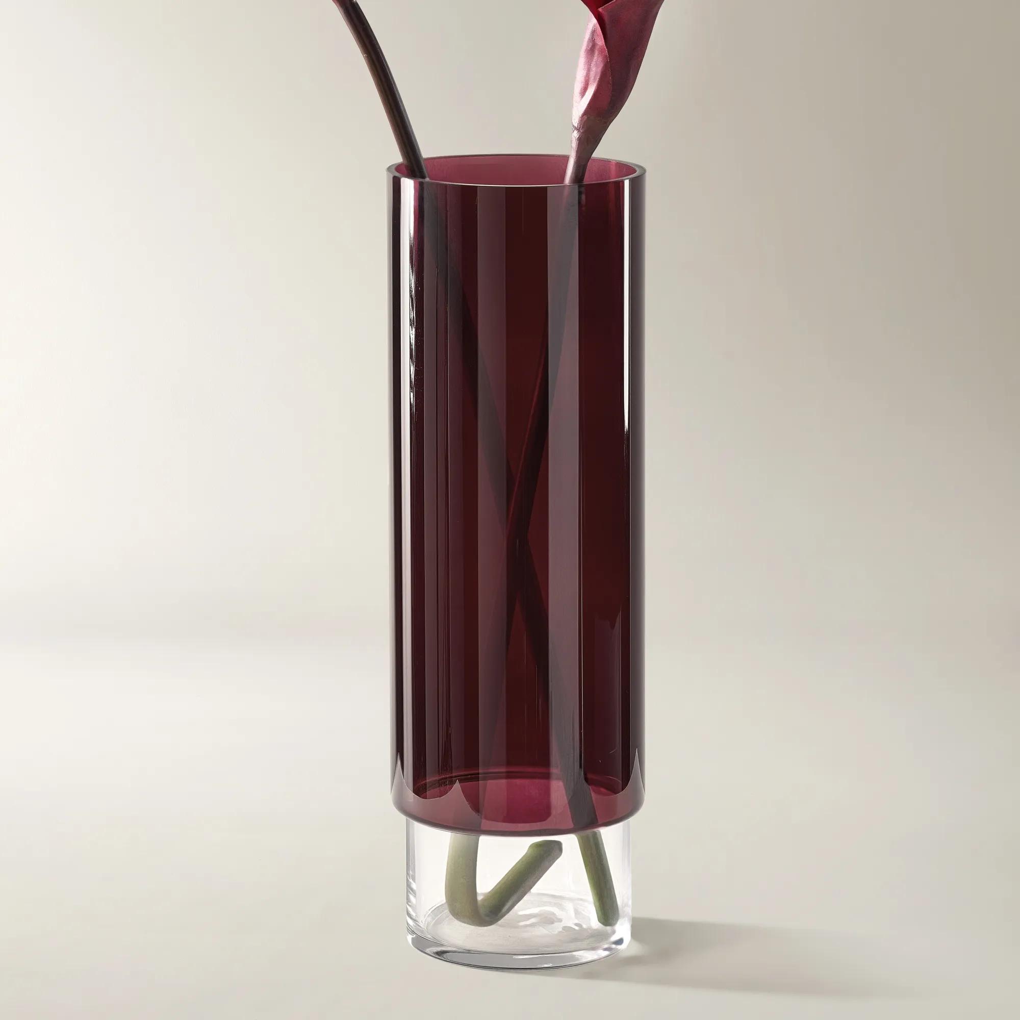 Bennet Glass Vase - Burgundy
