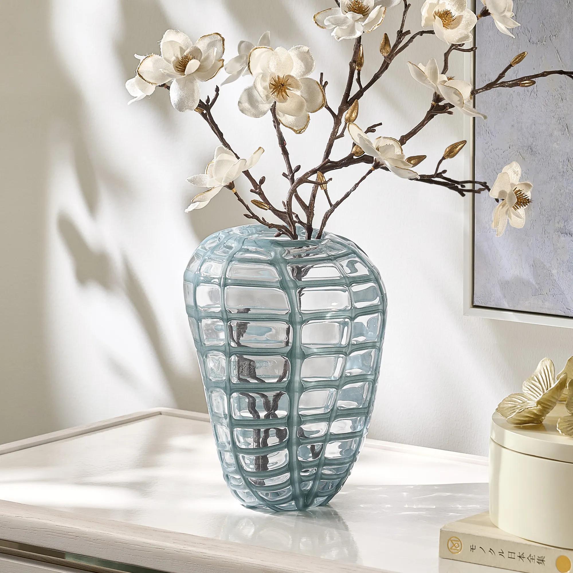 Contra Glass Vase - Dusty Blue