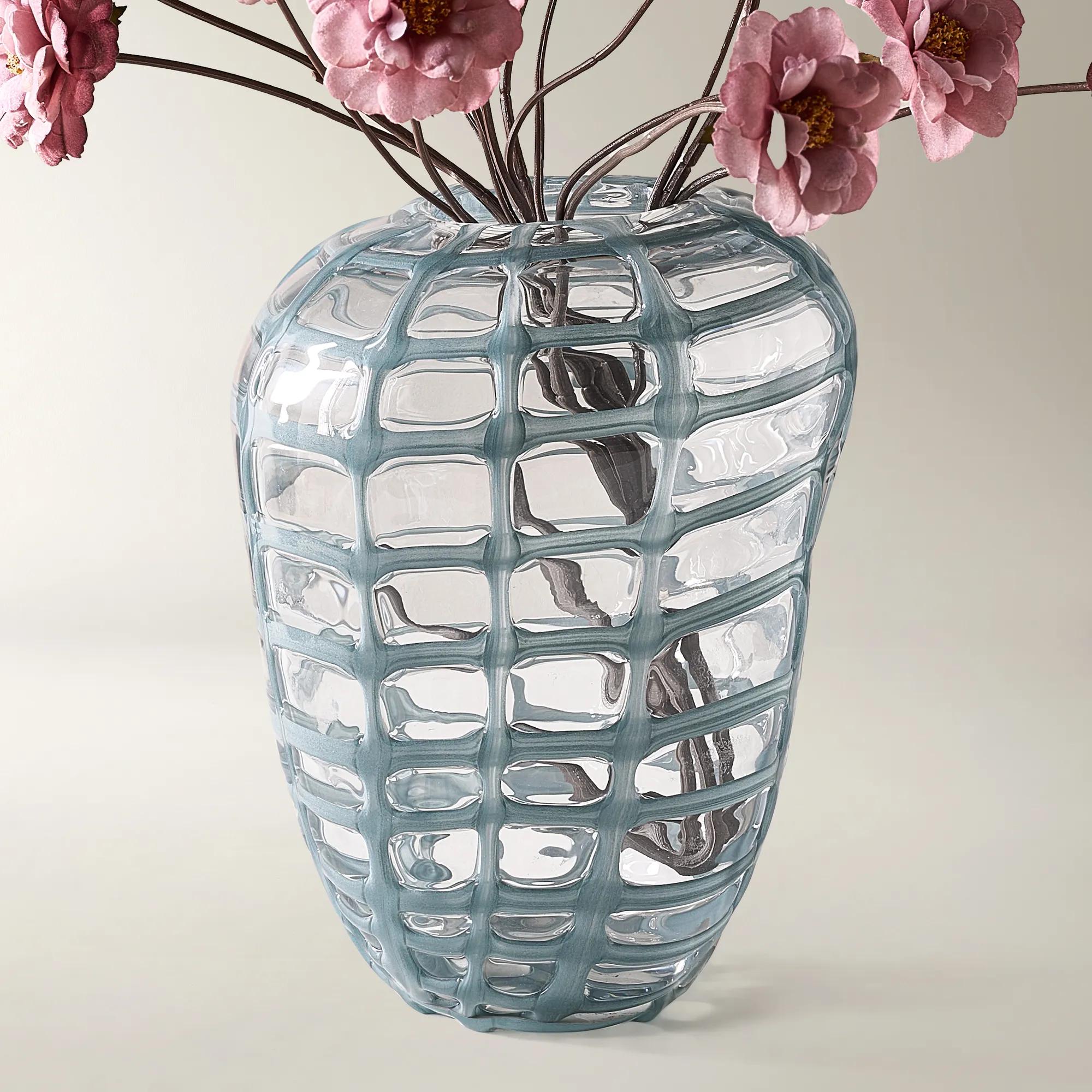 Contra Glass Vase - Dusty Blue