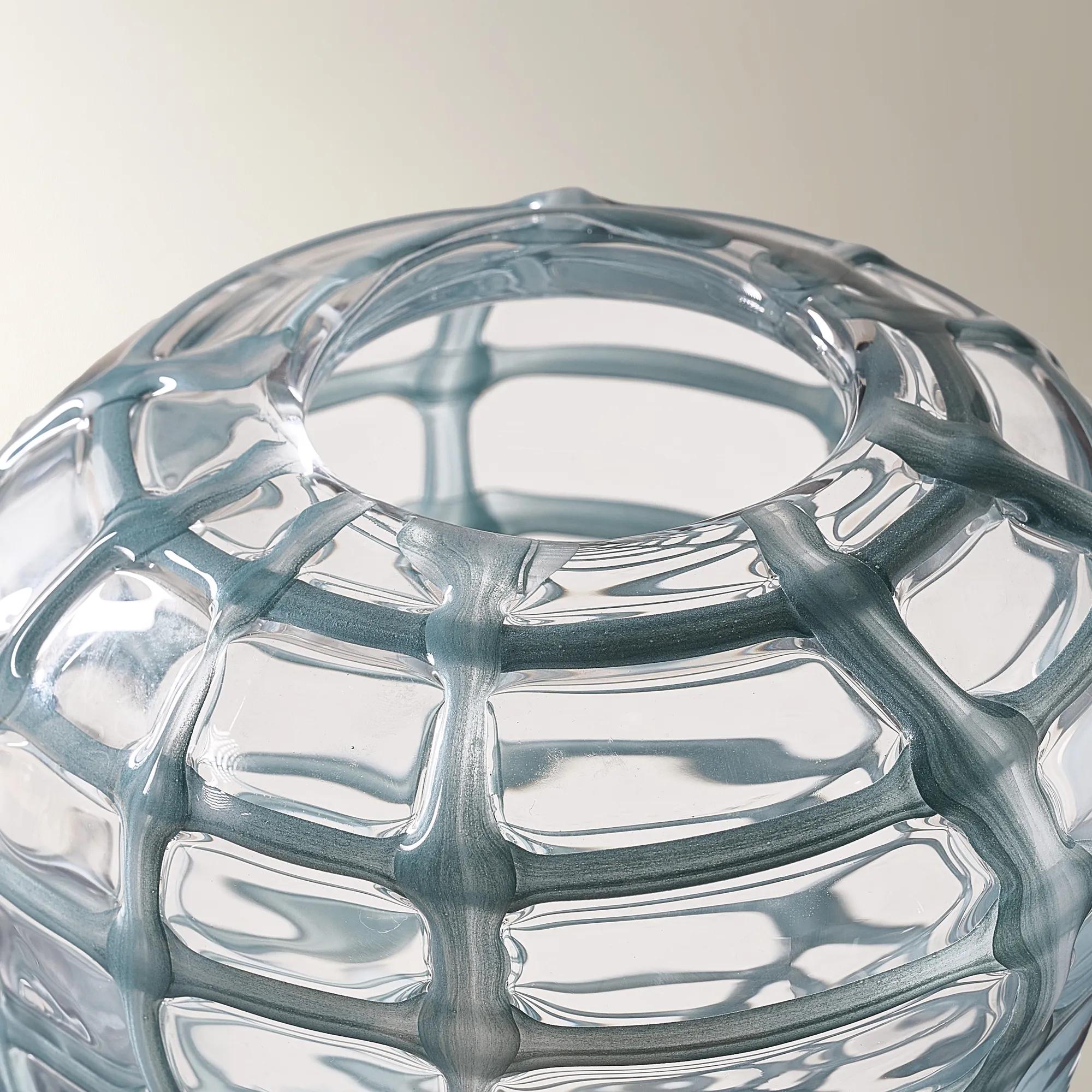 Contra Glass Vase - Dusty Blue