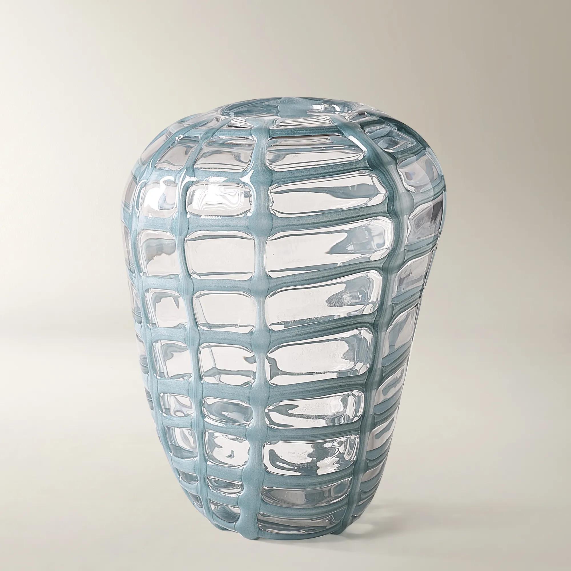 Contra Glass Vase - Dusty Blue