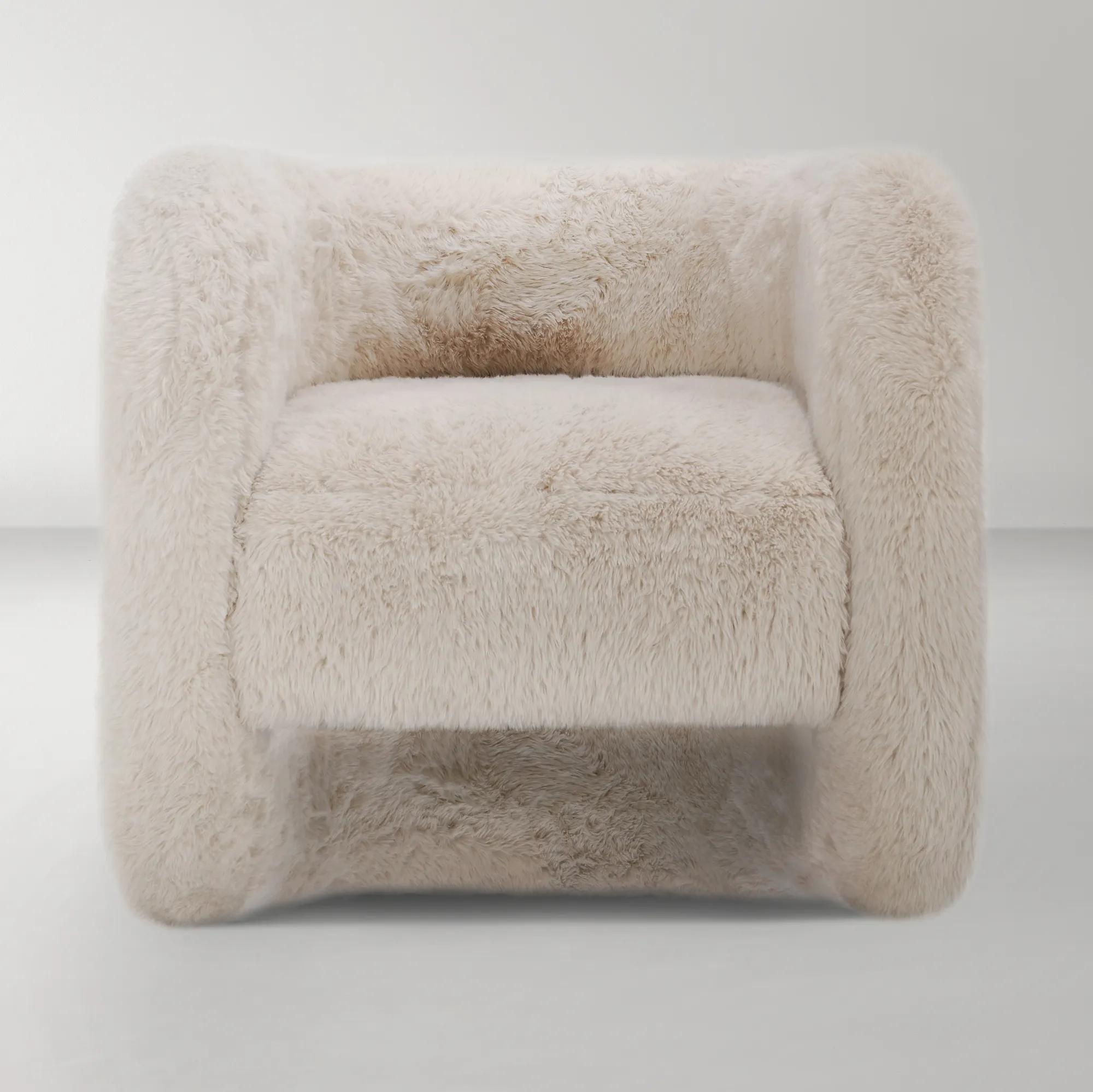Teddy Plush Accent Chair - Beige