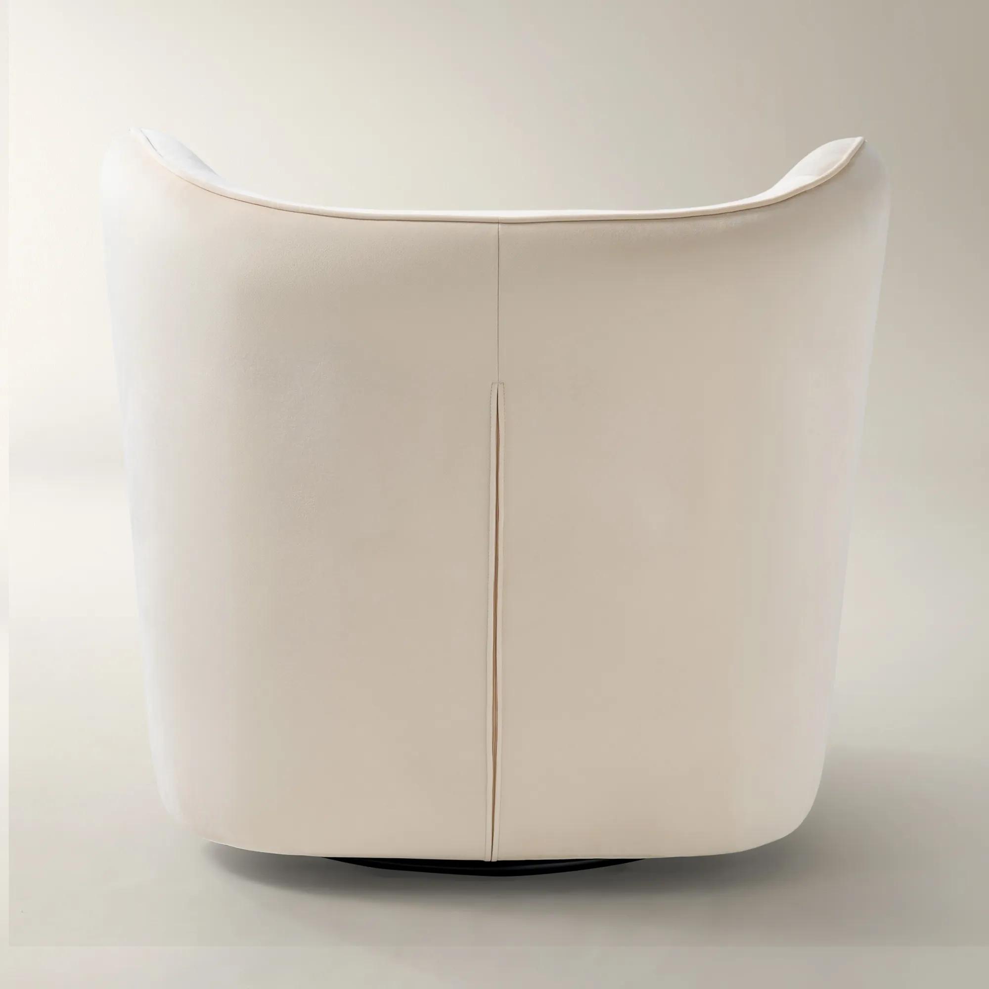 Ceres Ivory Velvet Swivel Accent Chair