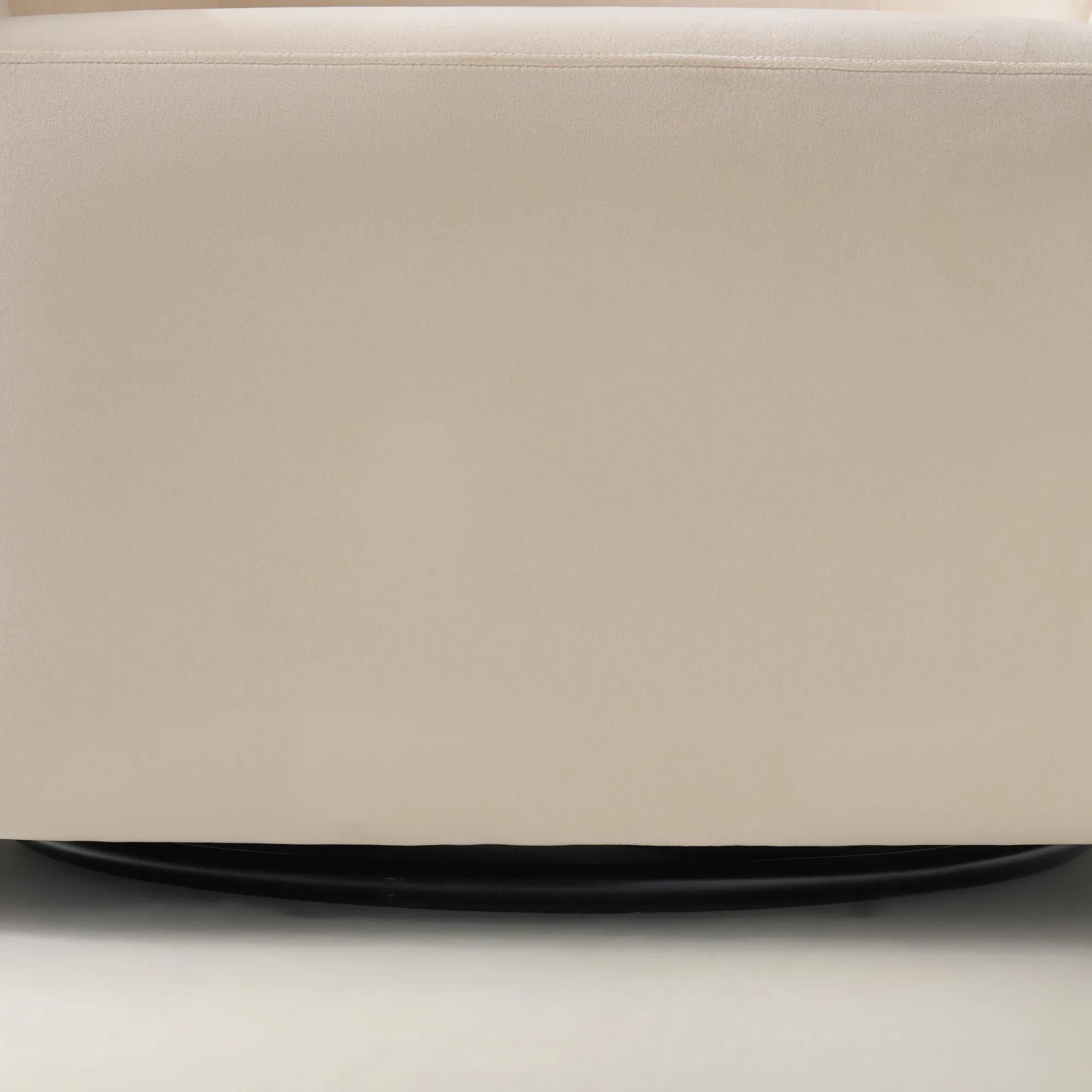 Ceres Ivory Velvet Swivel Accent Chair