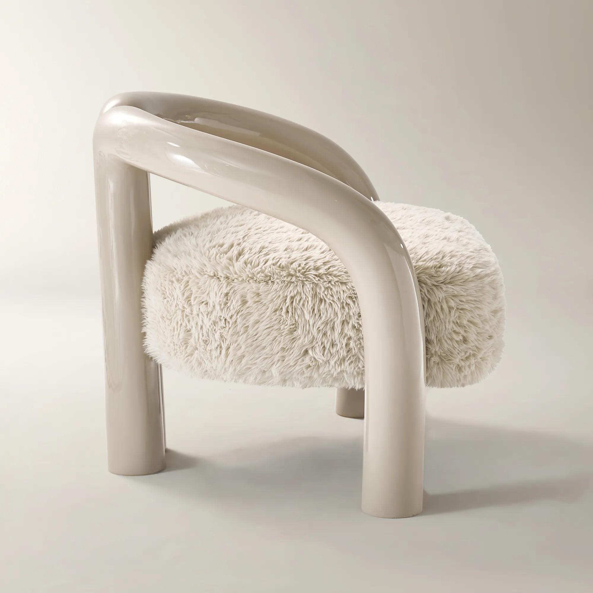 Nia Lacquer Accent Chair - Turtle Dove