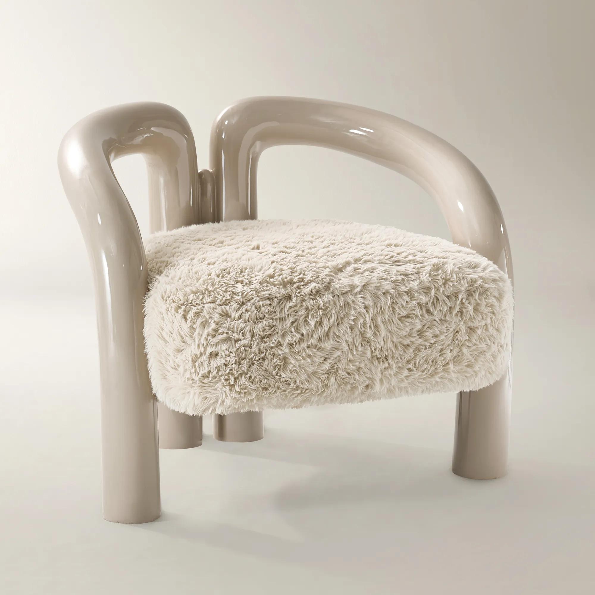 Nia Lacquer Accent Chair - Turtle Dove