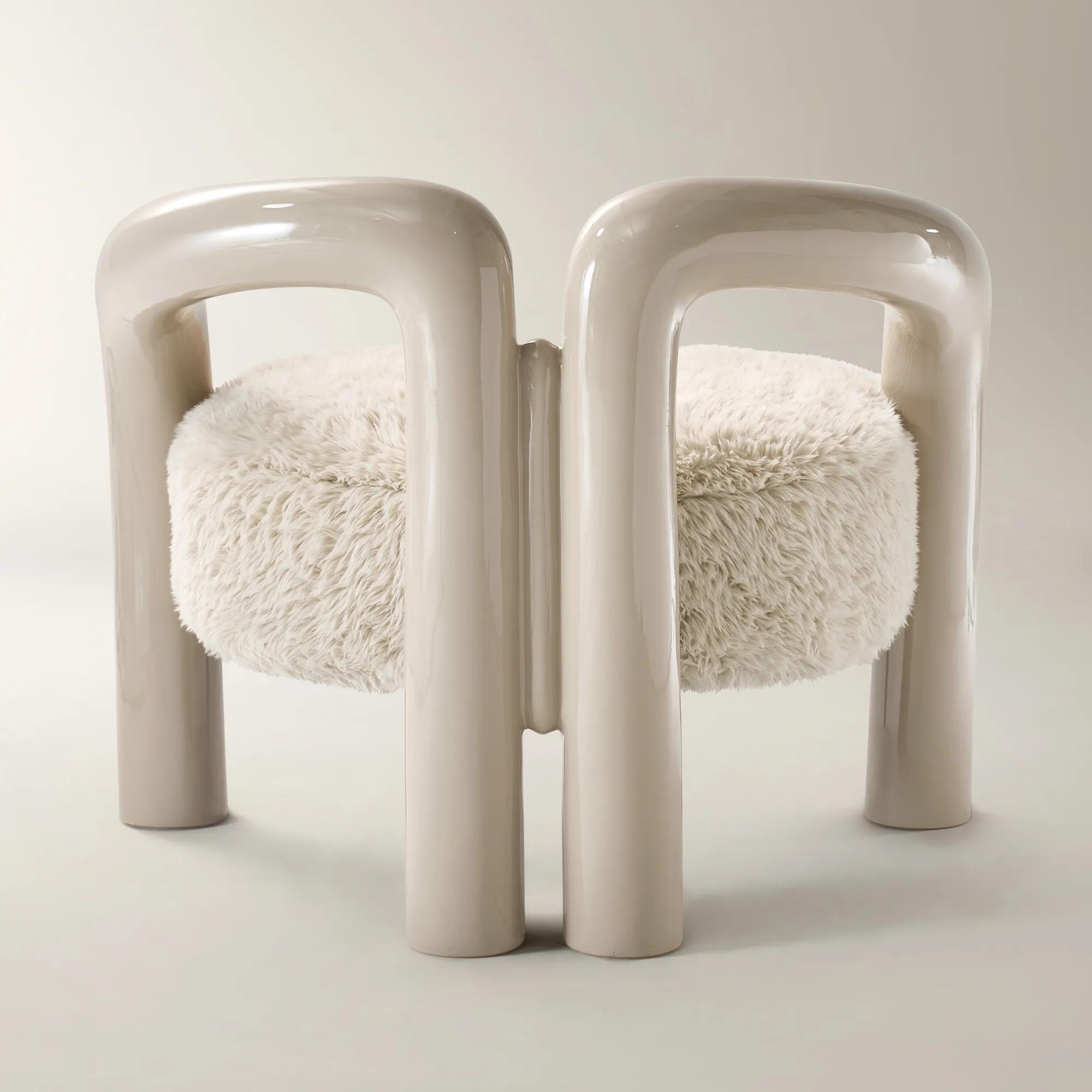 Nia Lacquer Accent Chair - Turtle Dove