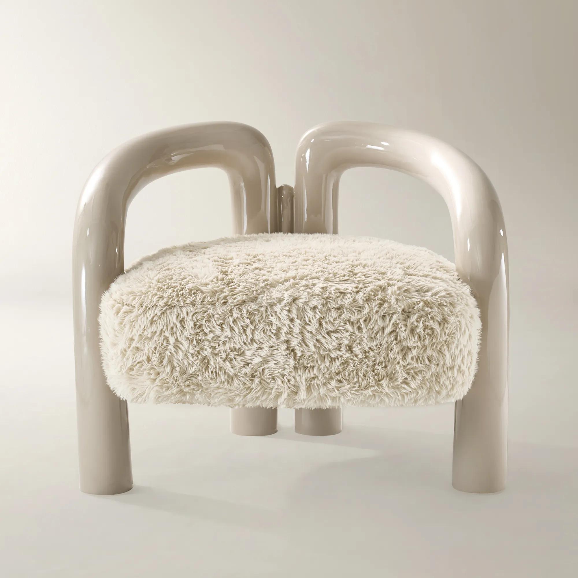 Nia Lacquer Accent Chair - Turtle Dove