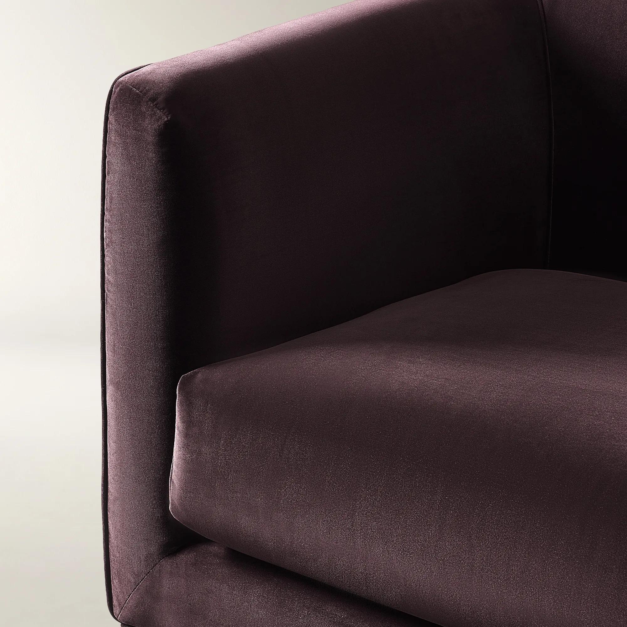 Lyssa Pleated Fig Velvet Swivel Accent Chair