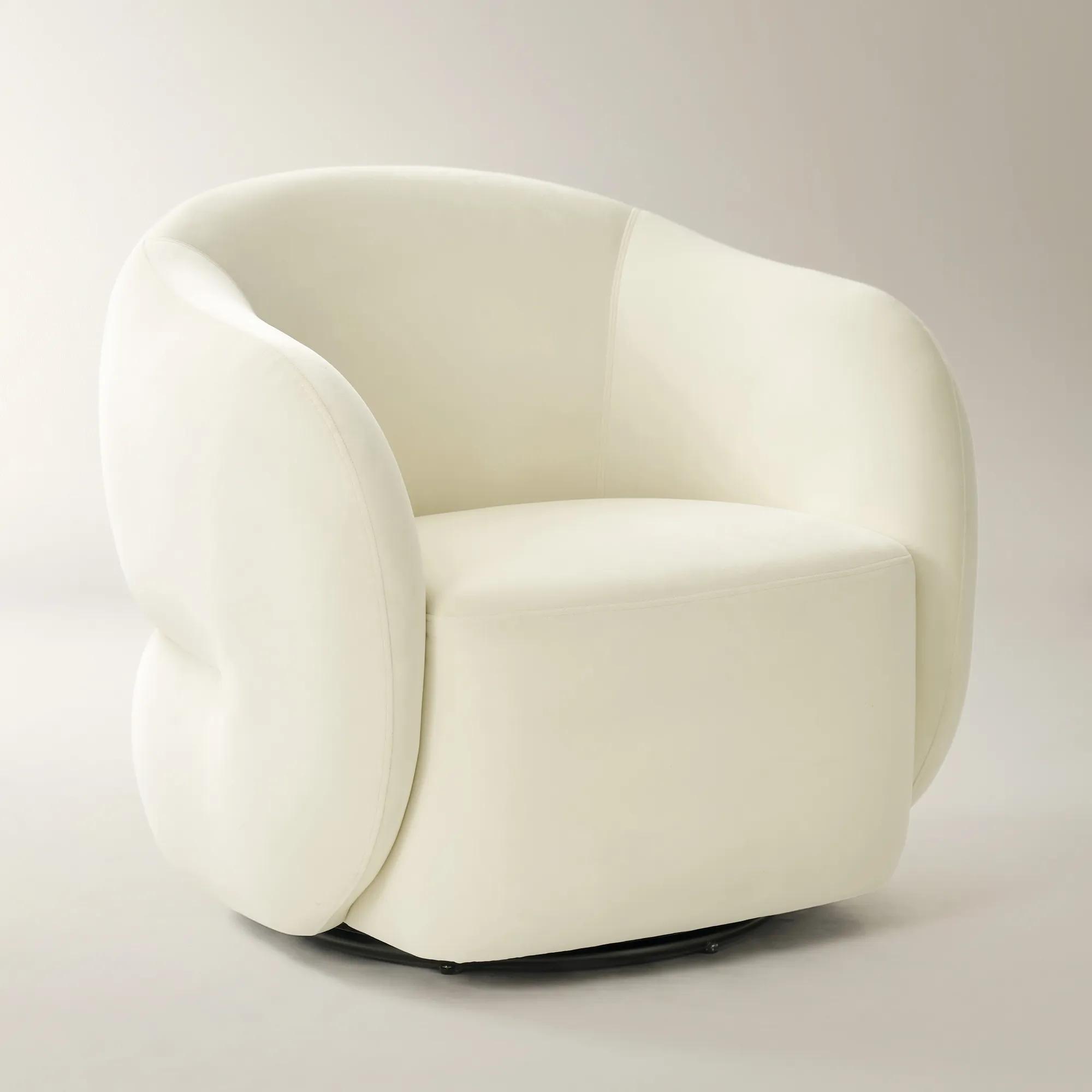 Sierra Cloud Velvet Swivel Accent Chair