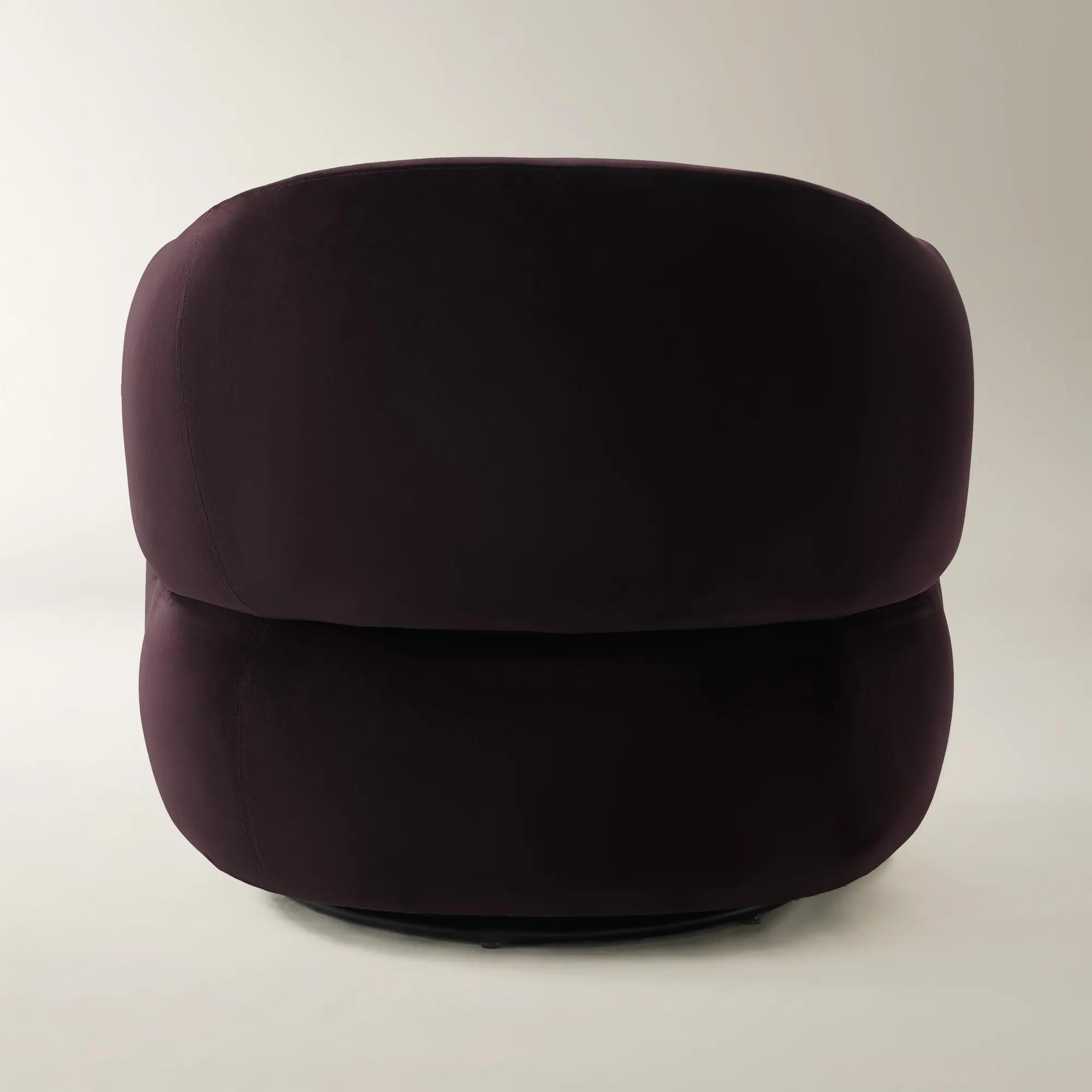 Sierra Fig Velvet Swivel Accent Chair