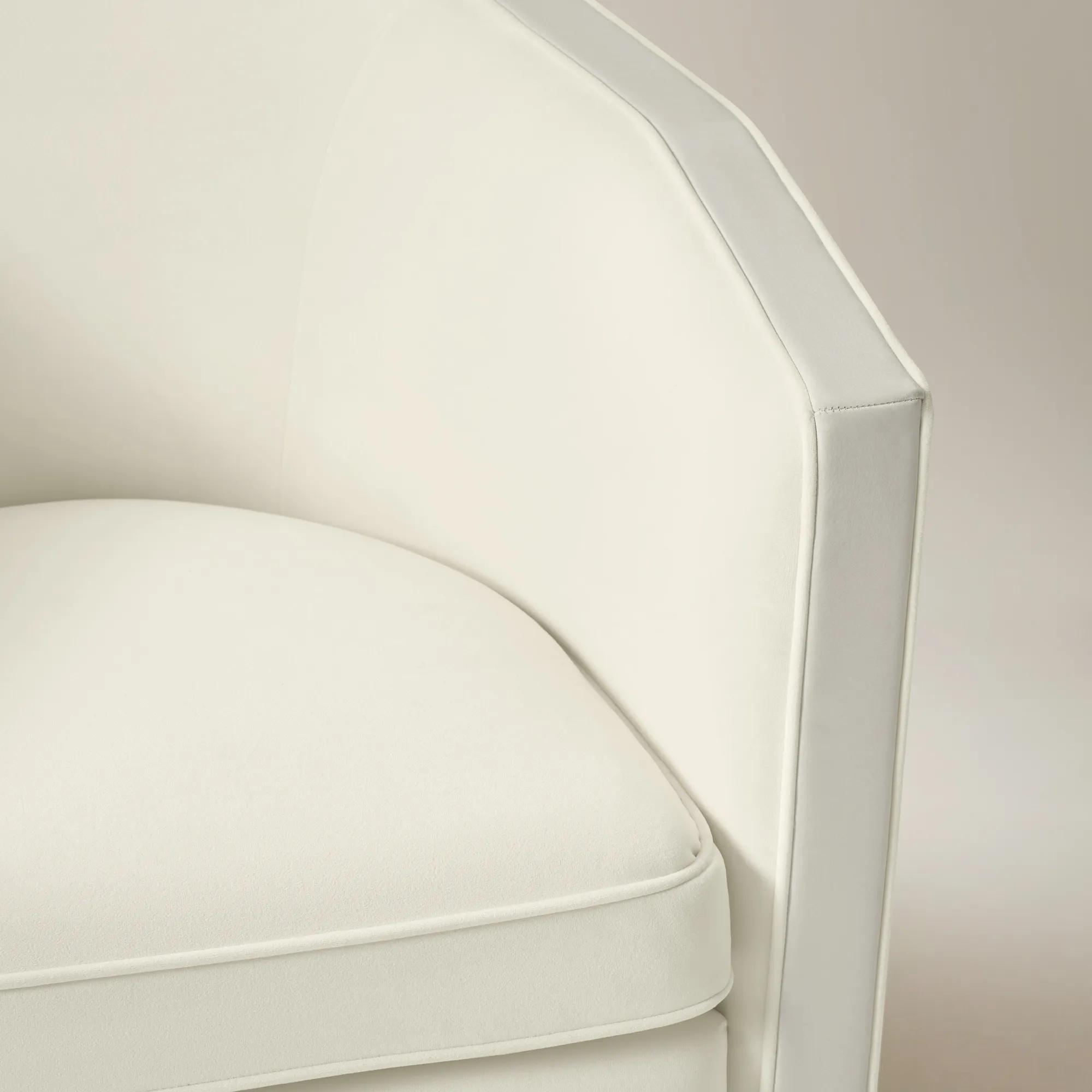 Vesper Cloud Velvet With Leather Swivel Accent Chair