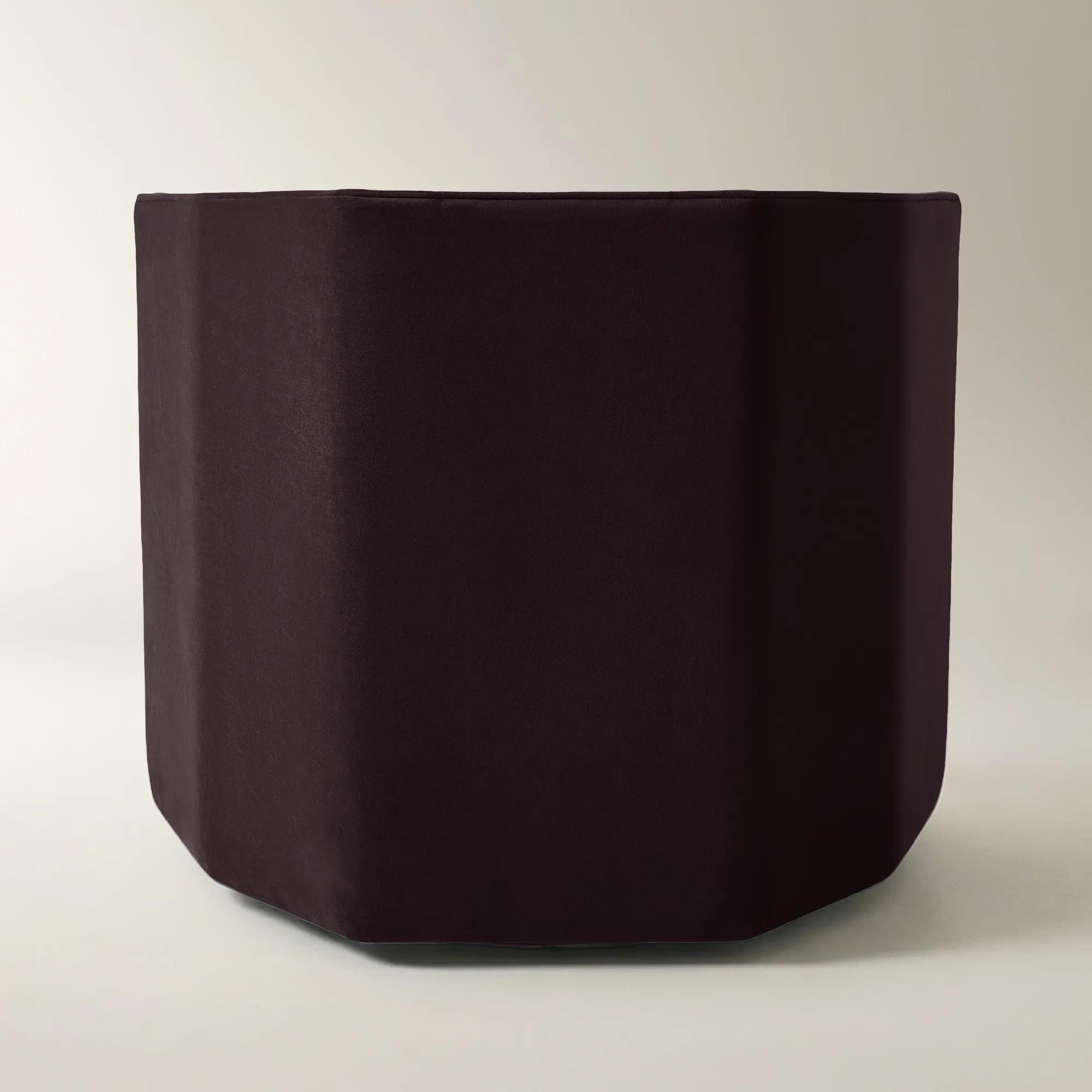 Vesper Fig Velvet With Leather Swivel Accent Chair