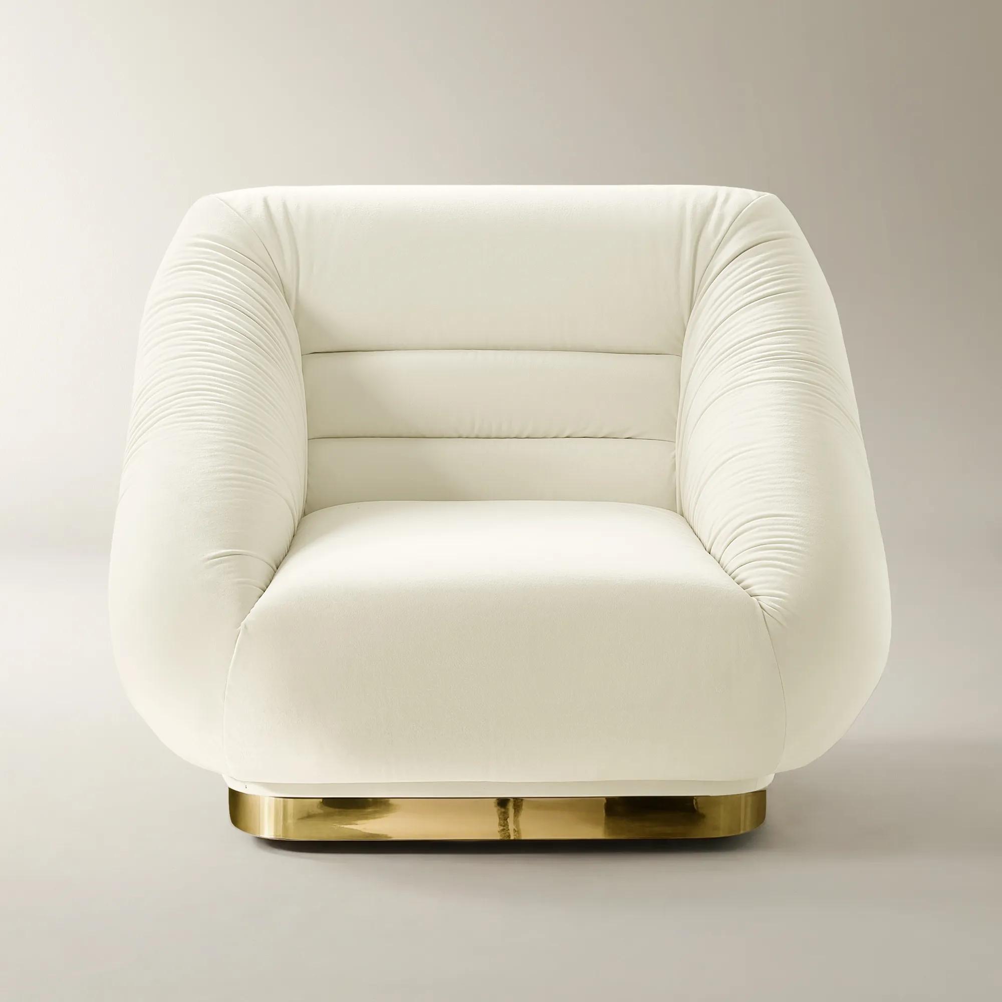 Dover Cloud Velvet Swivel Accent Chair