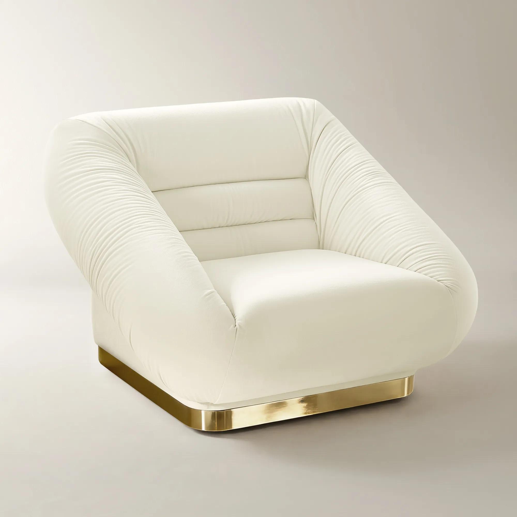 Dover Cloud Velvet Swivel Accent Chair