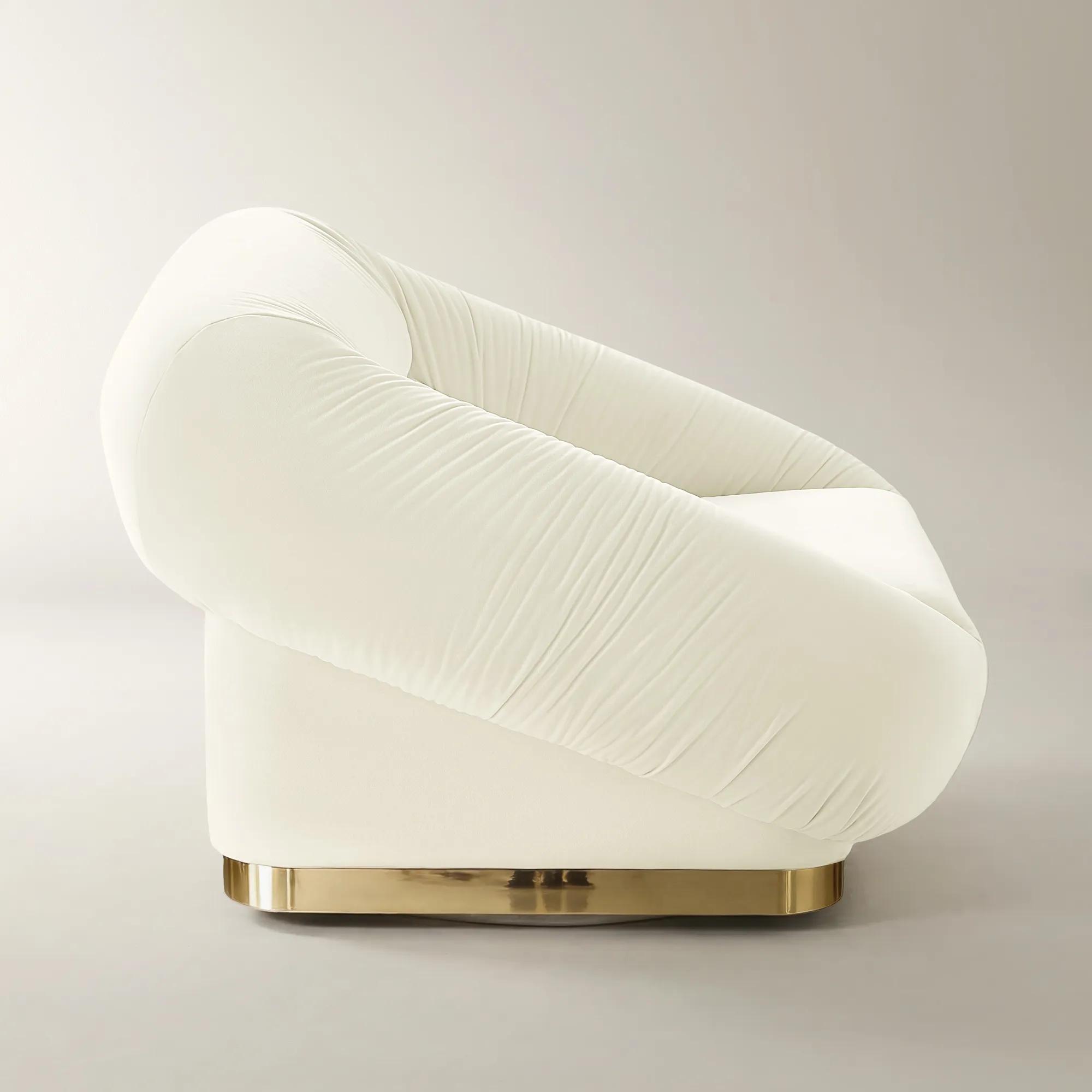 Dover Cloud Velvet Swivel Accent Chair