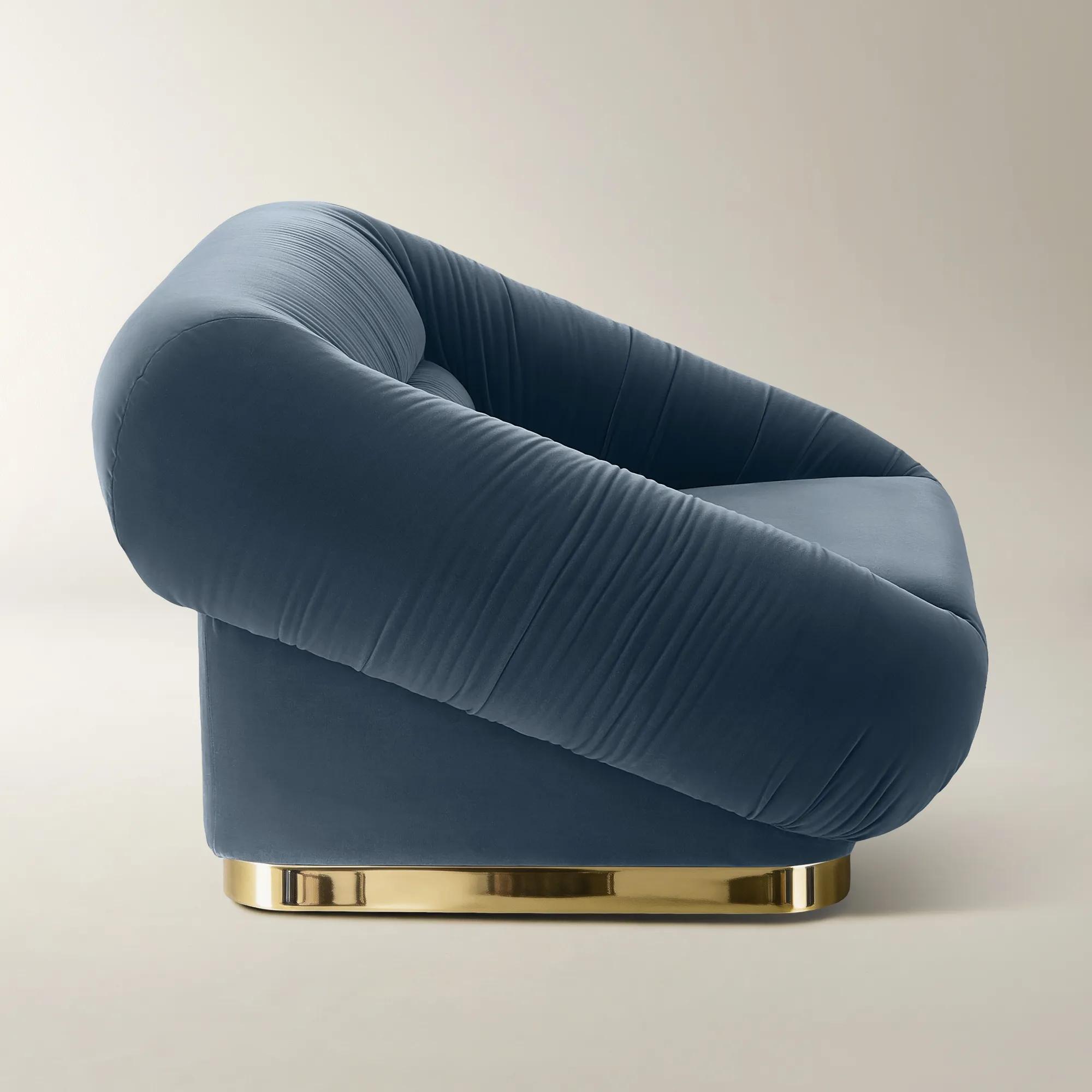 Dover Dusty Blue Velvet Swivel Accent Chair