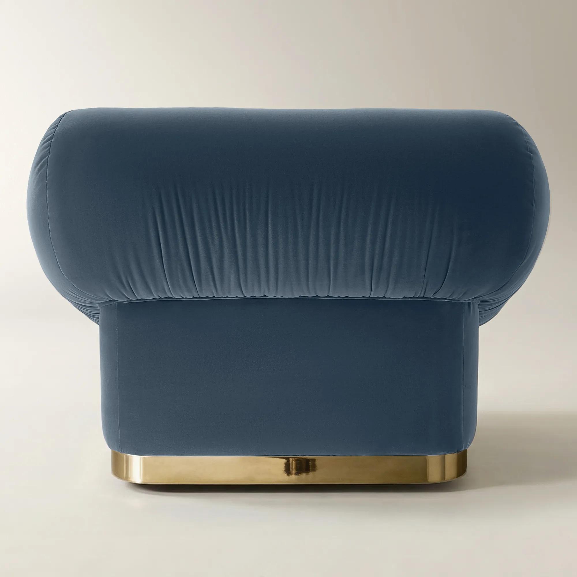 Dover Dusty Blue Velvet Swivel Accent Chair