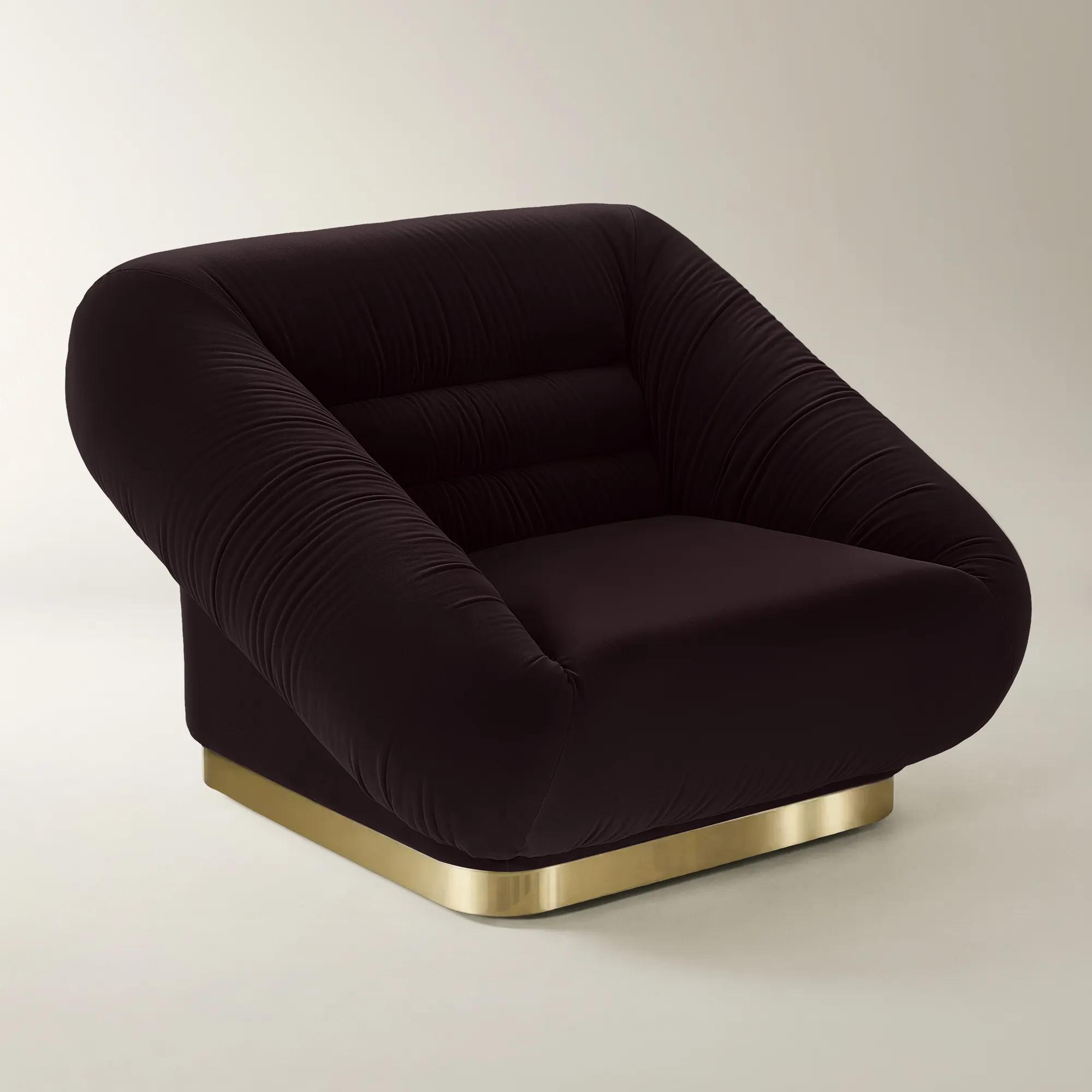 Dover Fig Velvet Swivel Accent Chair