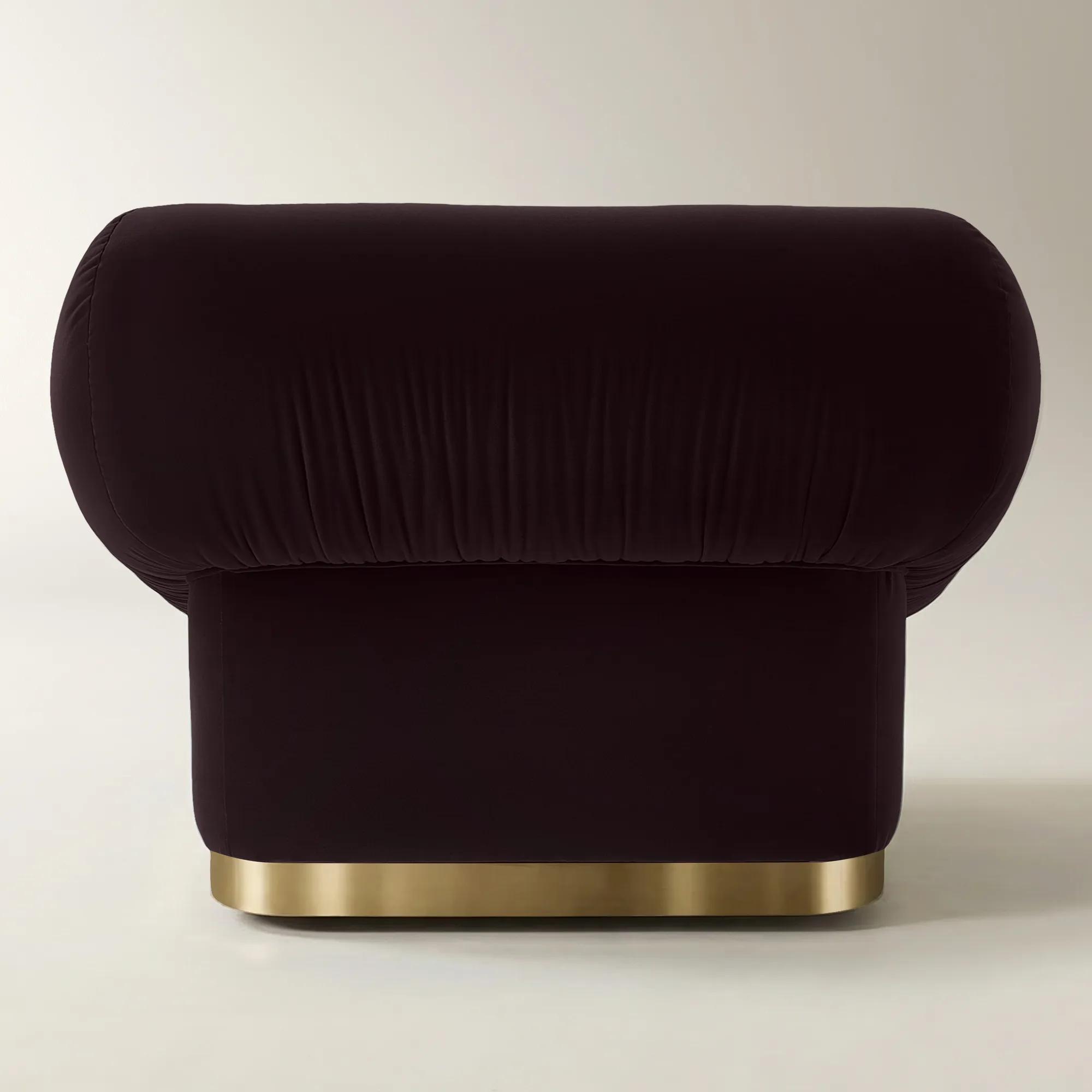 Dover Fig Velvet Swivel Accent Chair