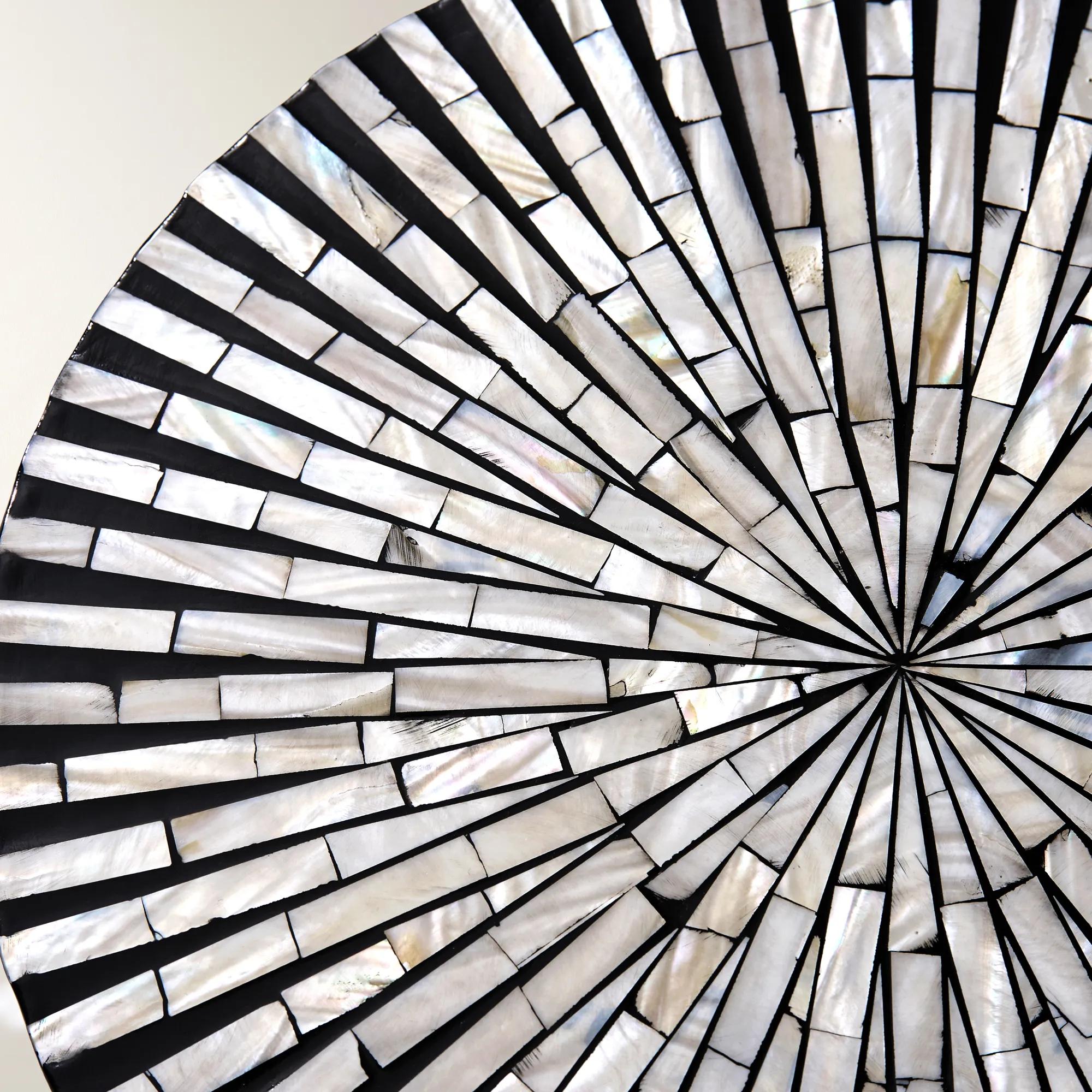 Marina Round Mosaic Black End Table (13.75")