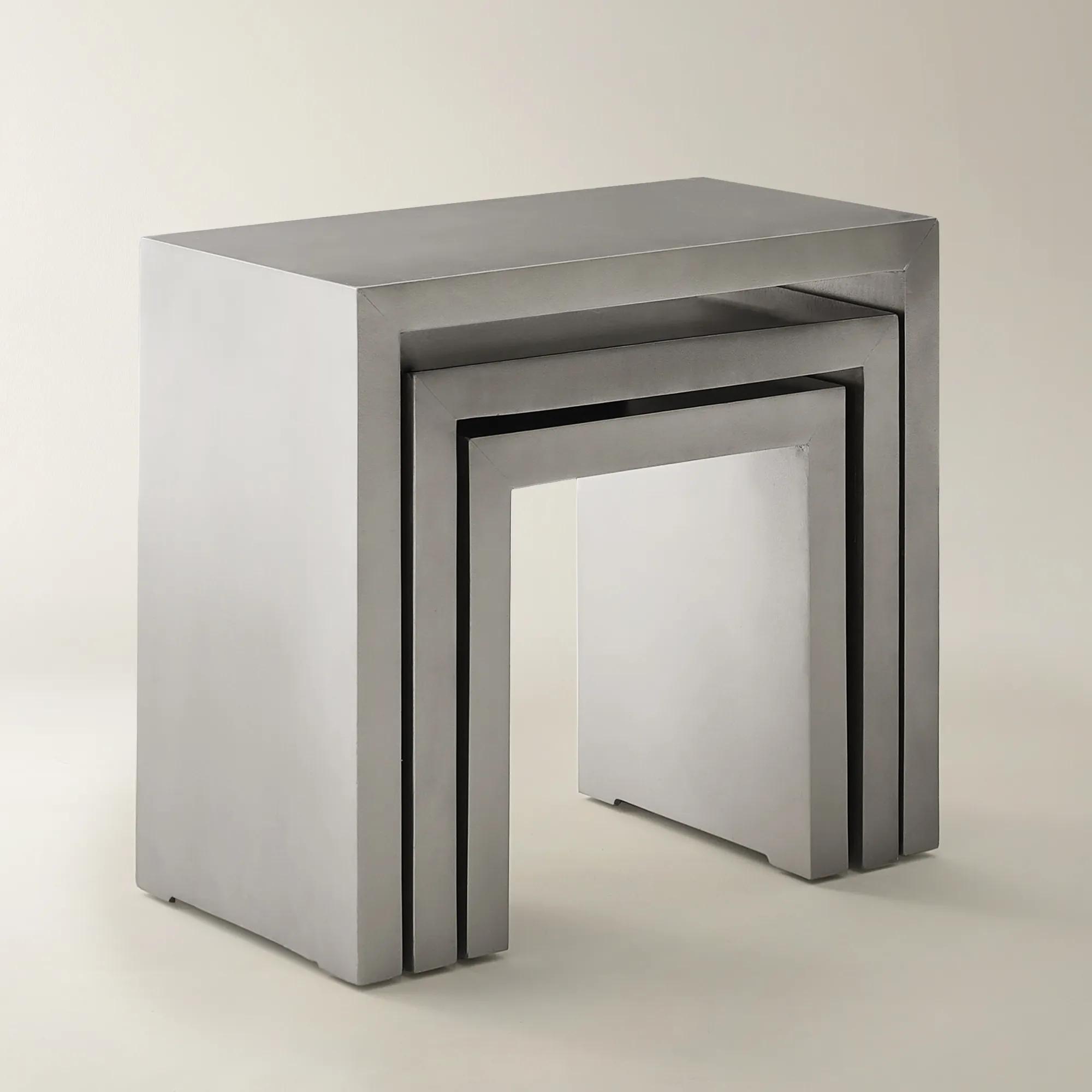 Astair Silver Nesting Tables Set of 3