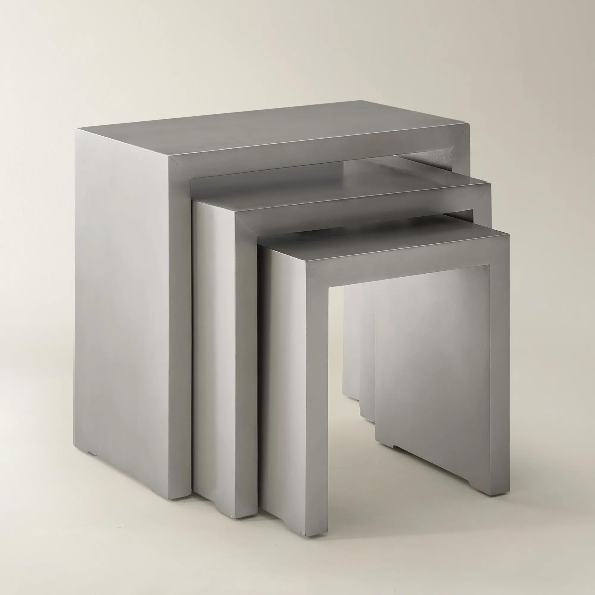 Astair Silver Nesting Tables Set of 3