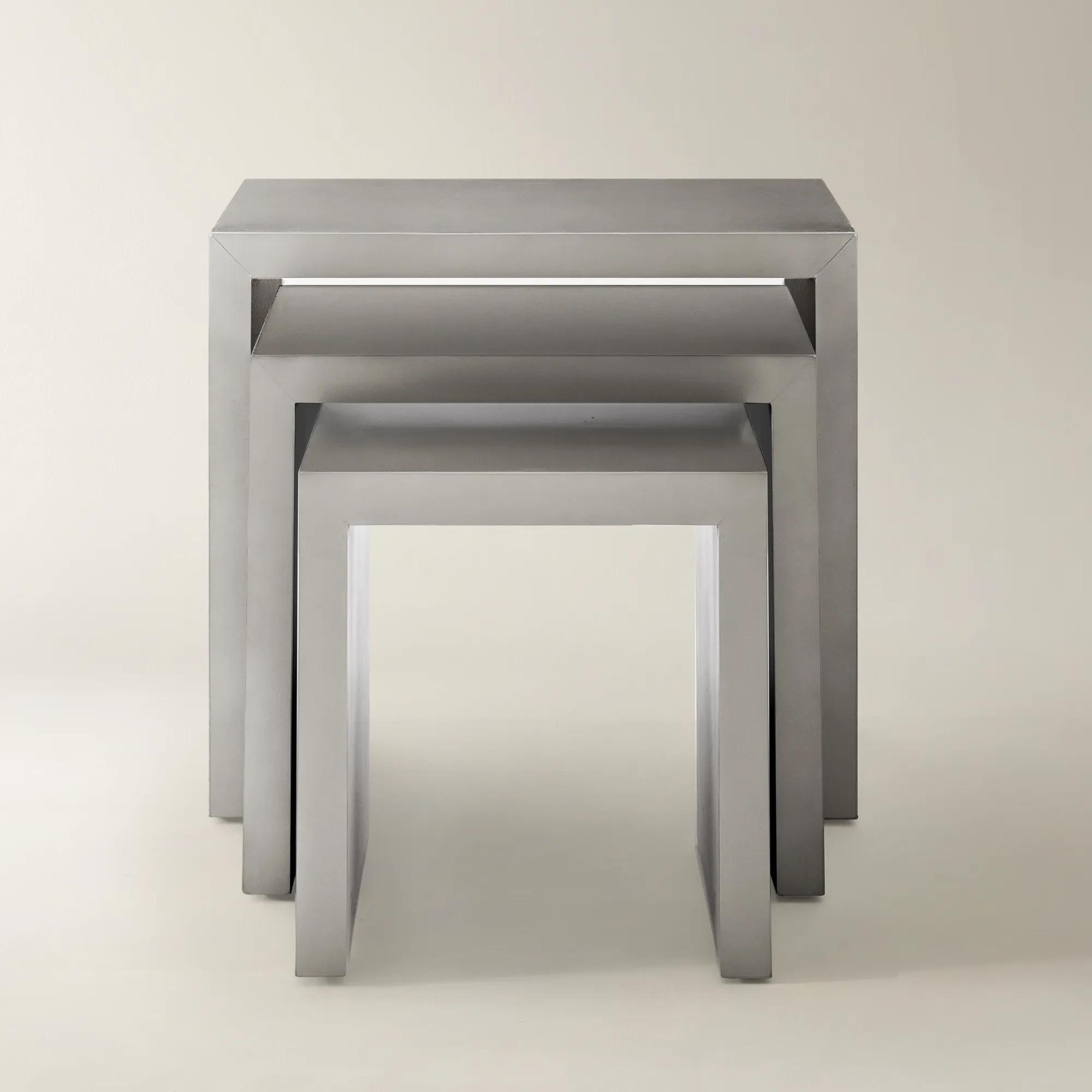 Astair Silver Nesting Tables Set of 3