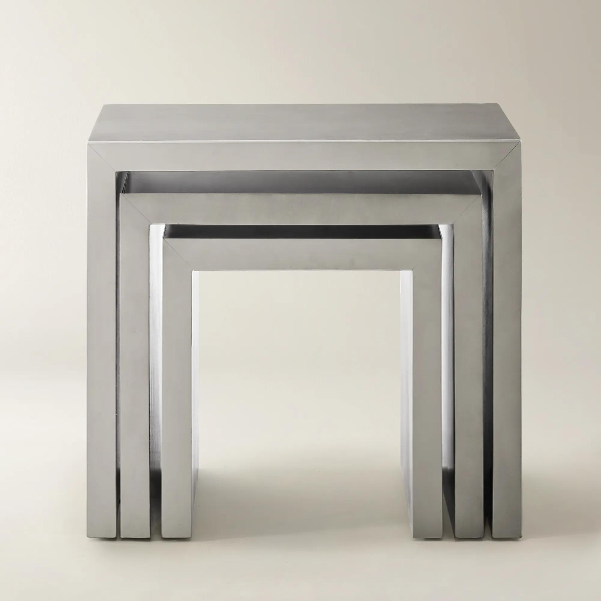 Astair Silver Nesting Tables Set of 3