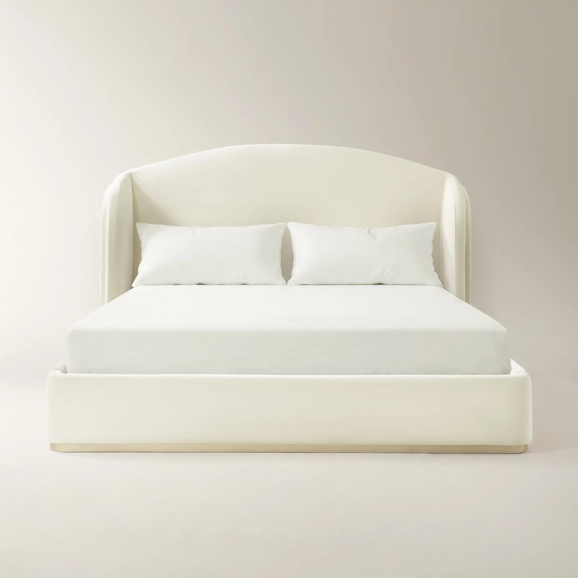Glimmer Cloud Velvet Upholstered Platform Bed