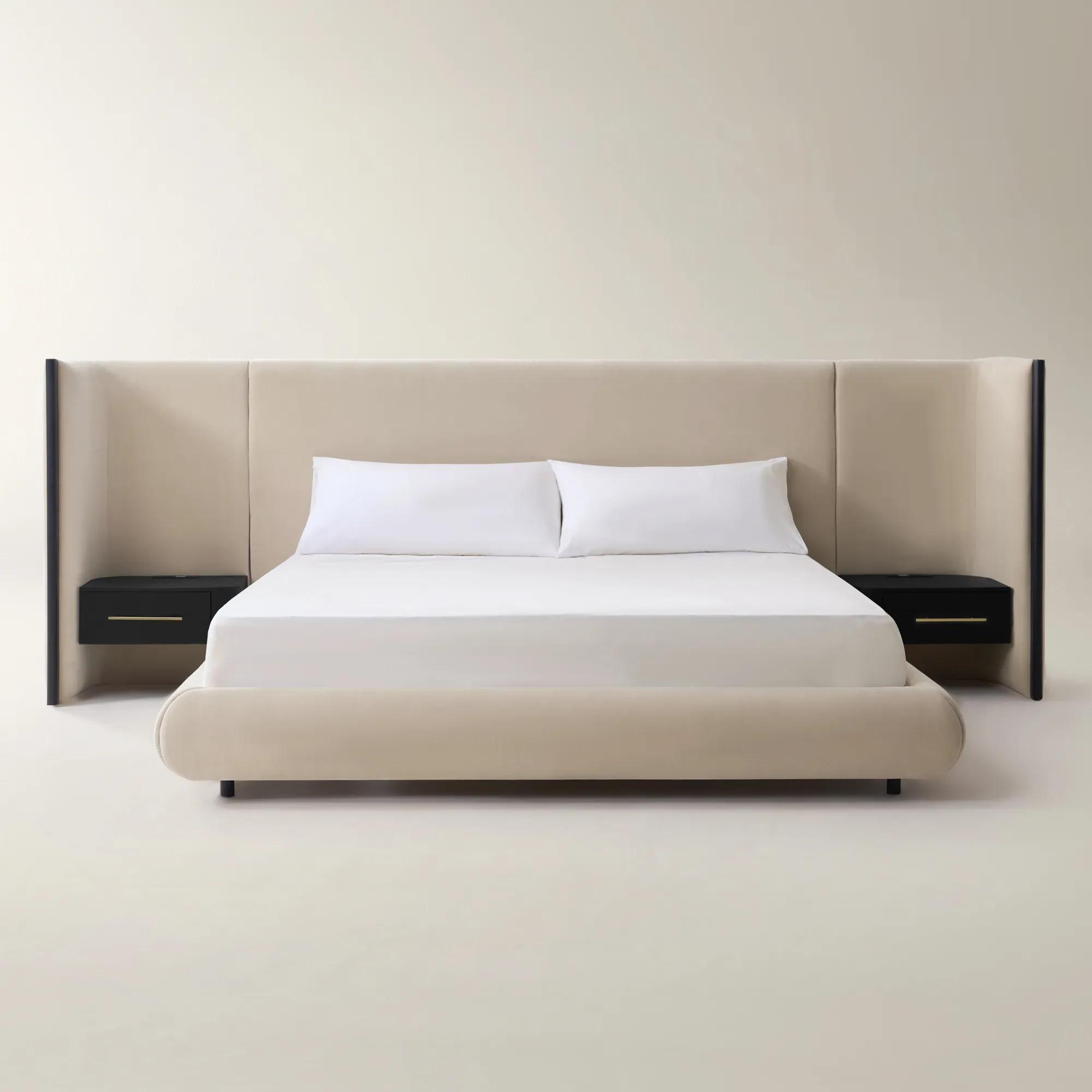 Sierra Bed With Nightstands - Oatmeal