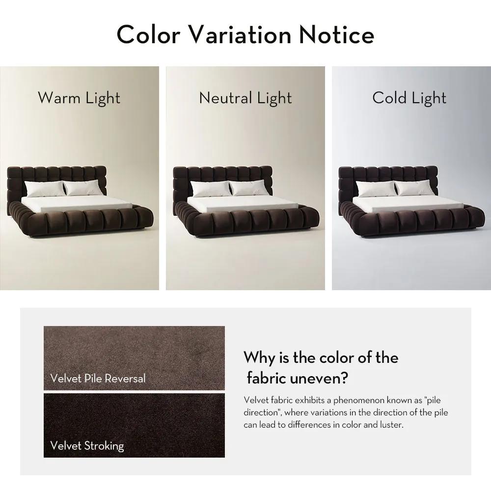 Paloma Tufted Dark Chocolate Velvet Upholstered King Platform Bed