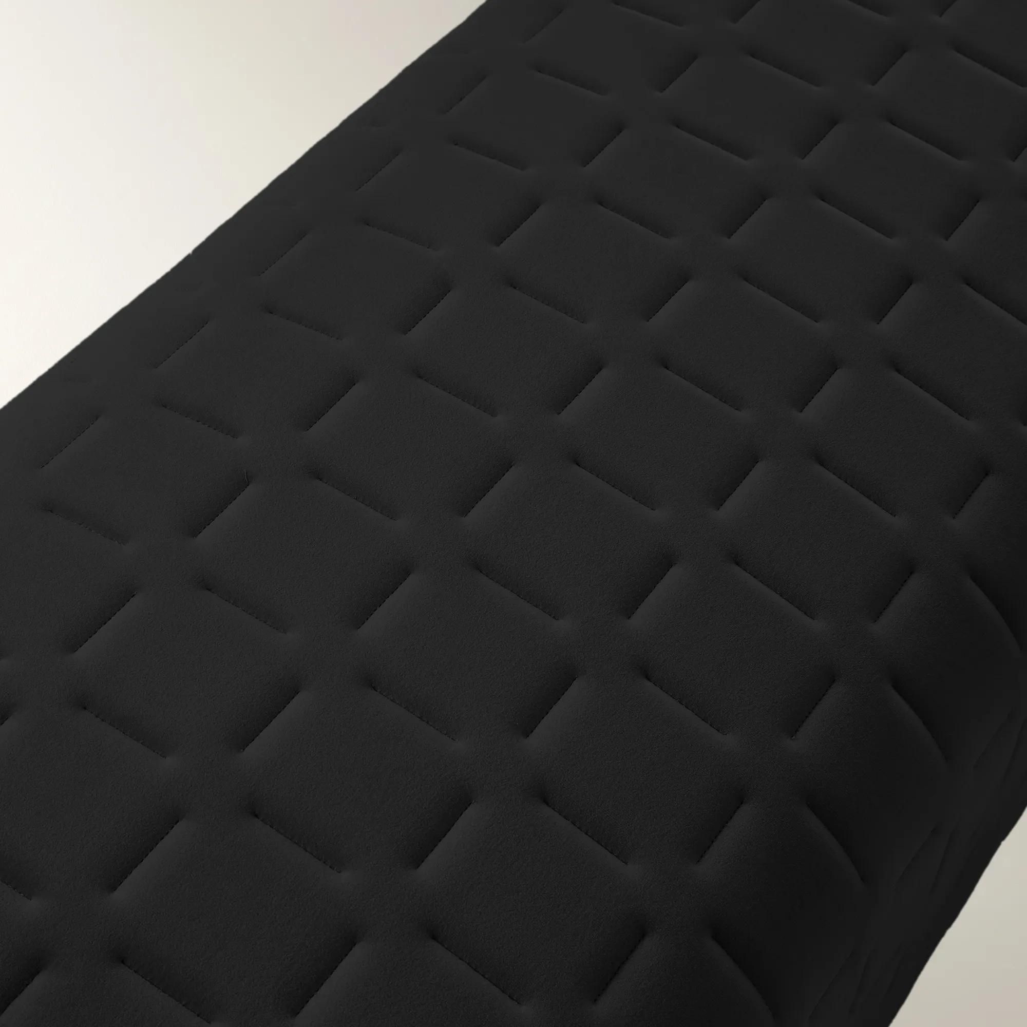 Vanta Quilted Charcoal Velvet Bench (64.6")